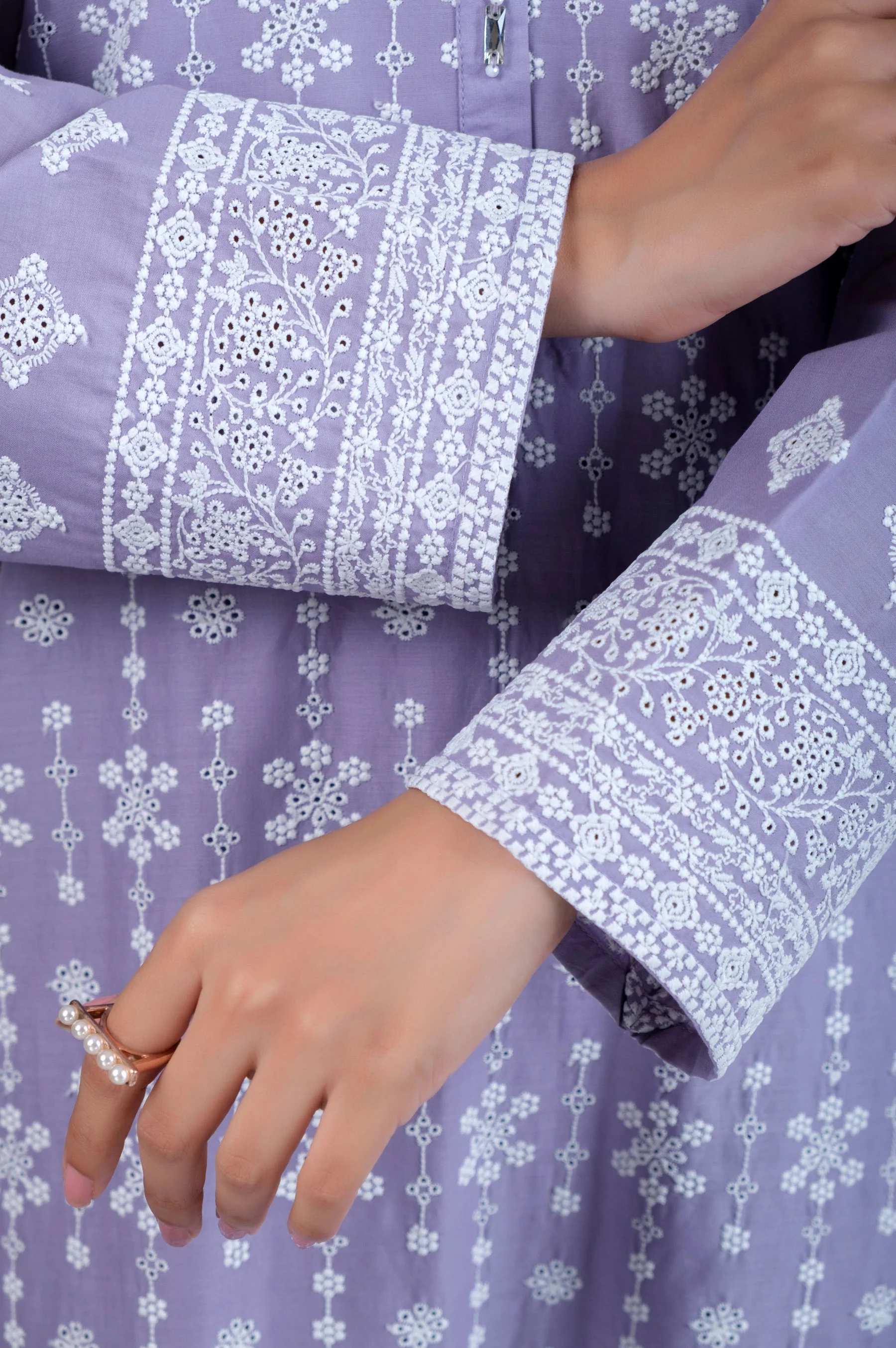 Stitched 3 Piece Chikankari Suit - Image 3
