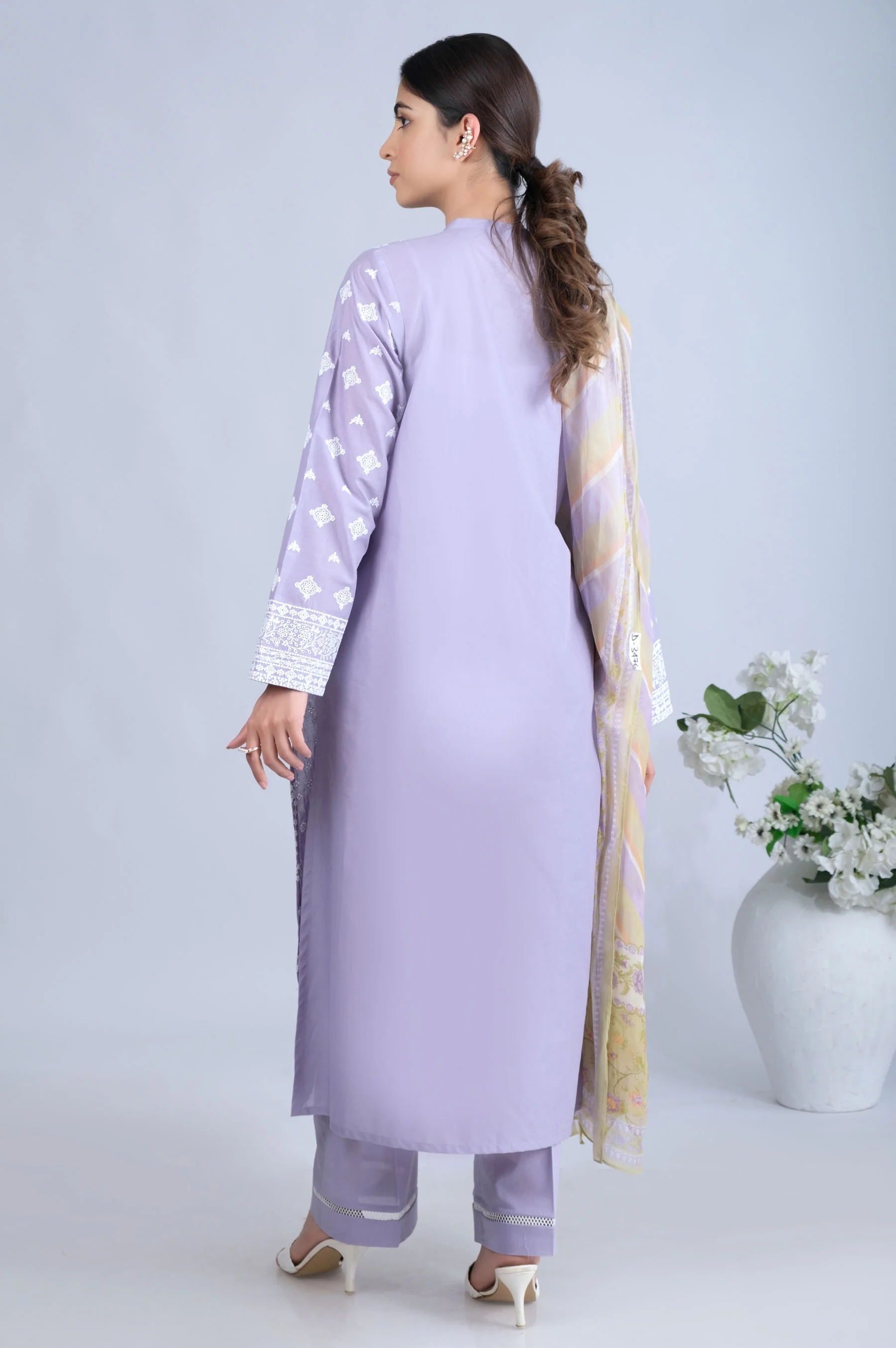 Stitched 3 Piece Chikankari Suit - Image 5