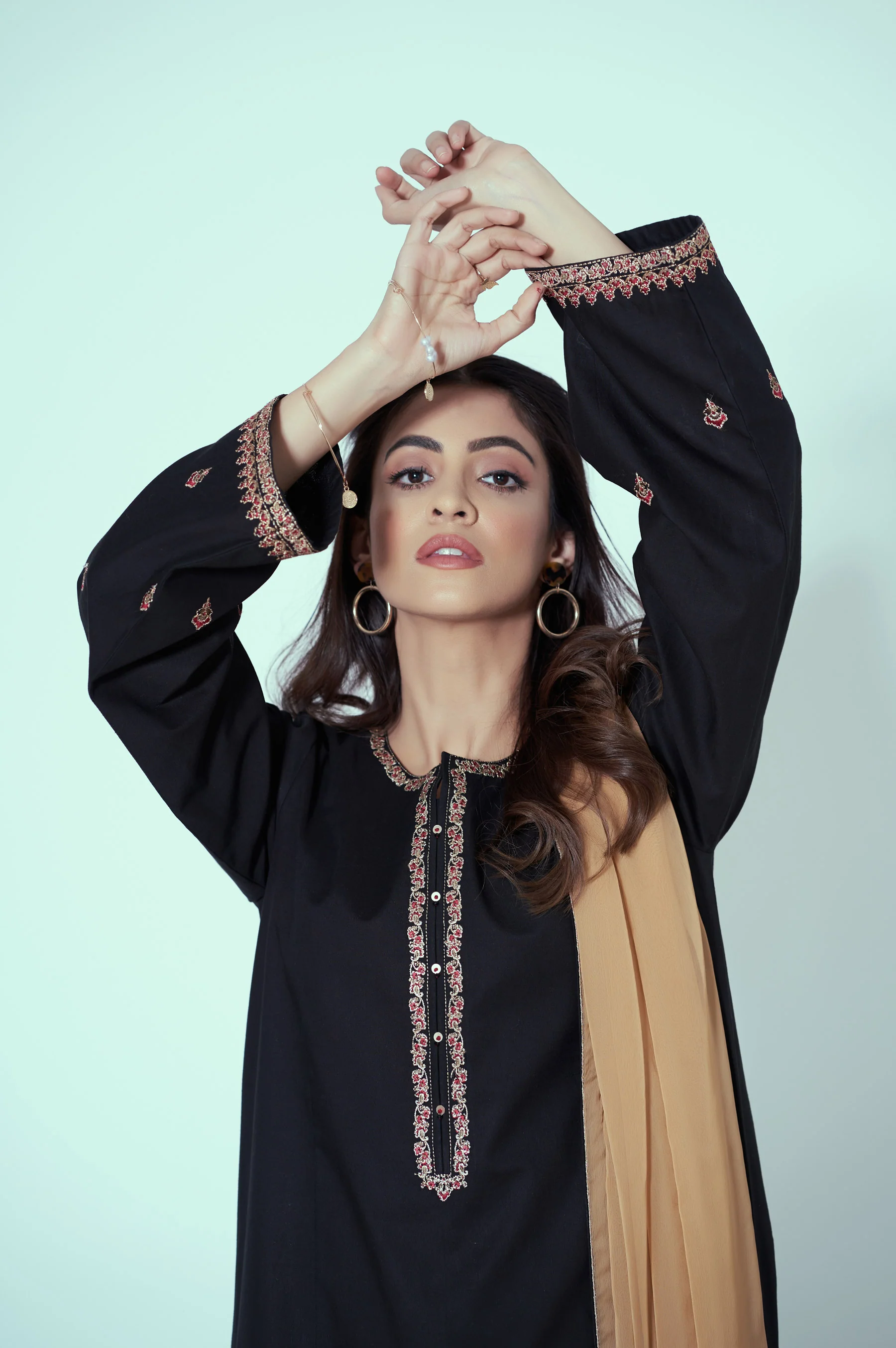 Stitched 3 Piece Embroidered Cambric Suit - Image 2