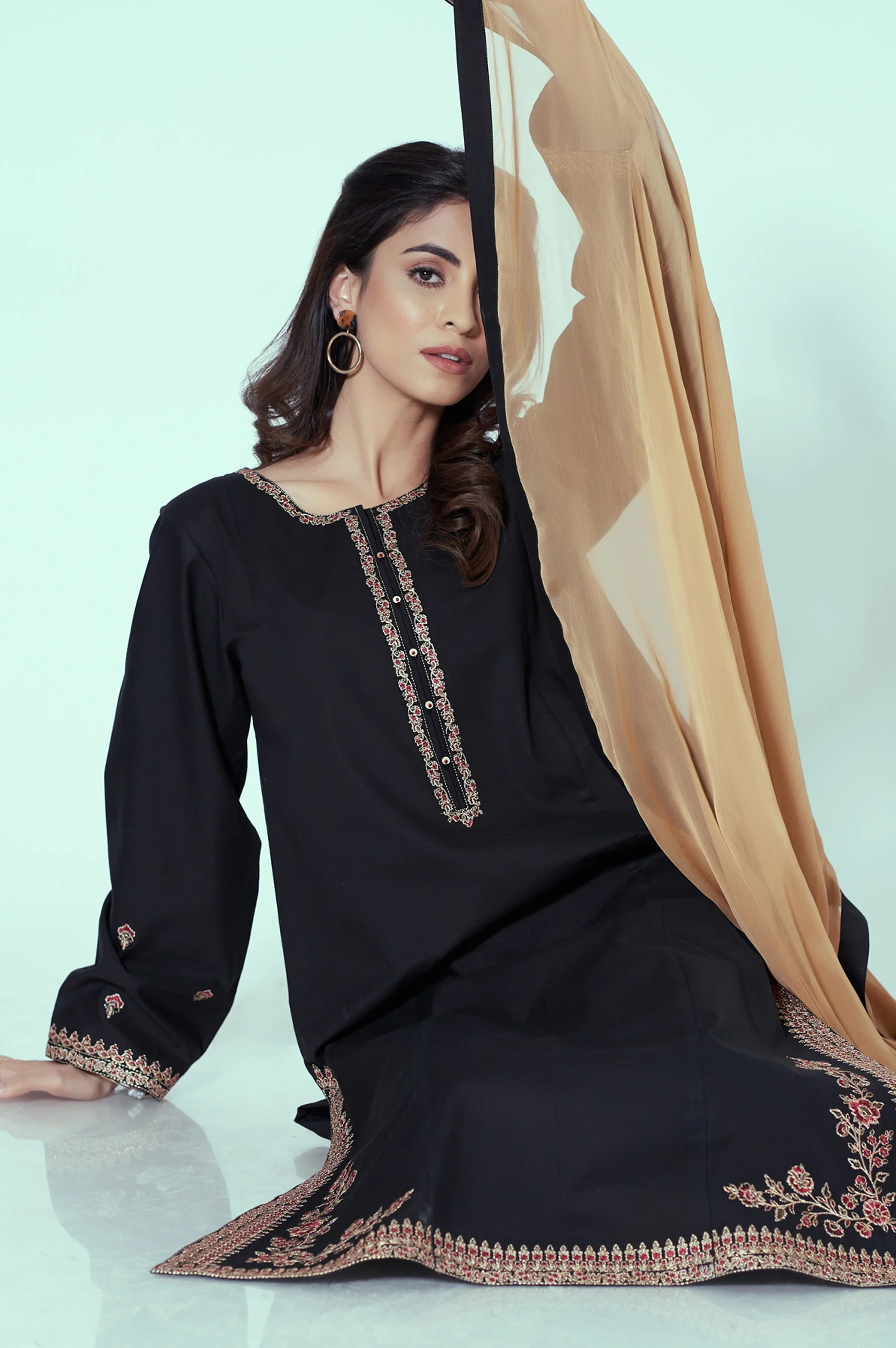 Stitched 3 Piece Embroidered Cambric Suit - Image 3