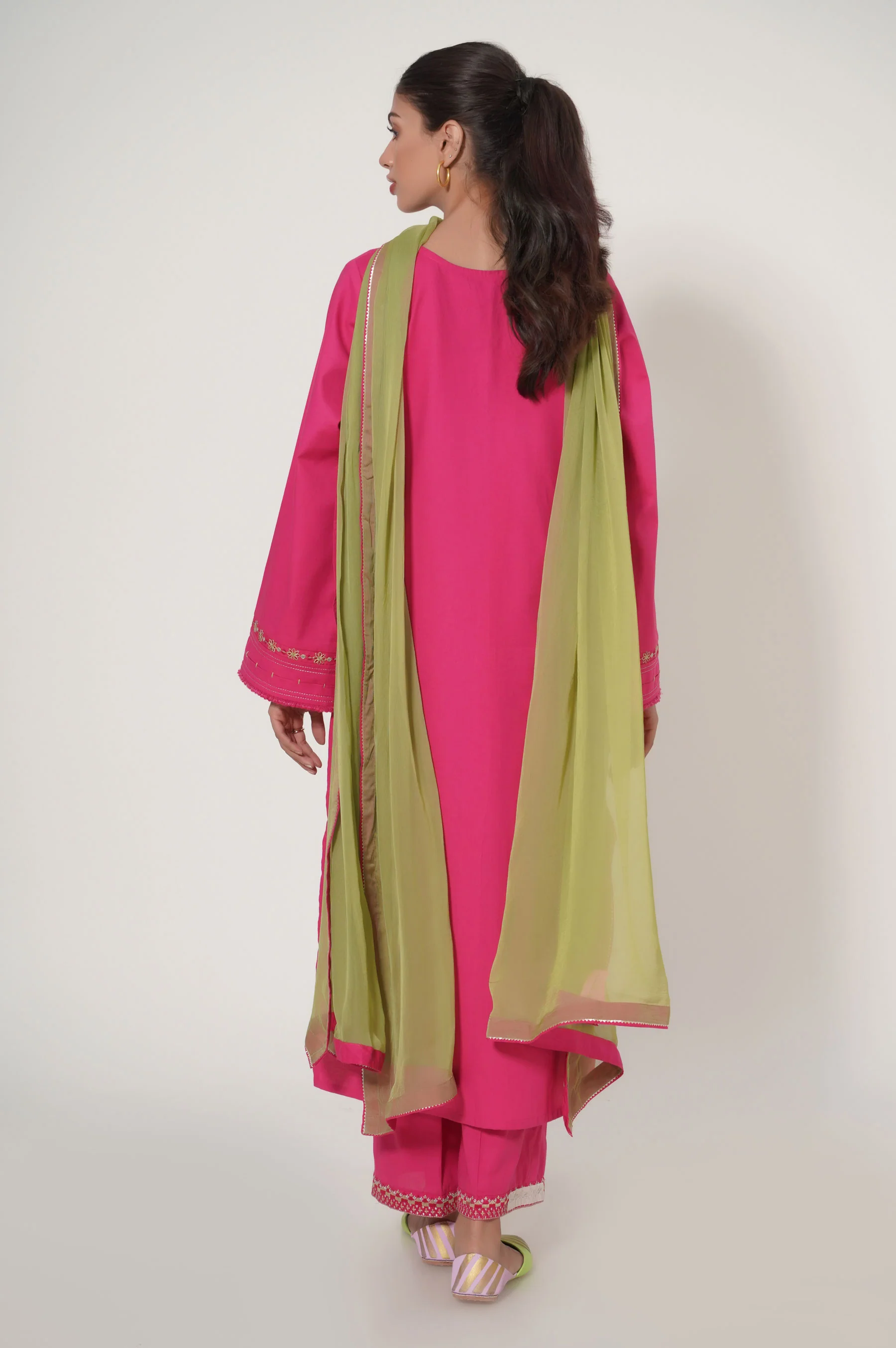 Stitched 3 Piece Embroidered Cambric Suit - Image 3
