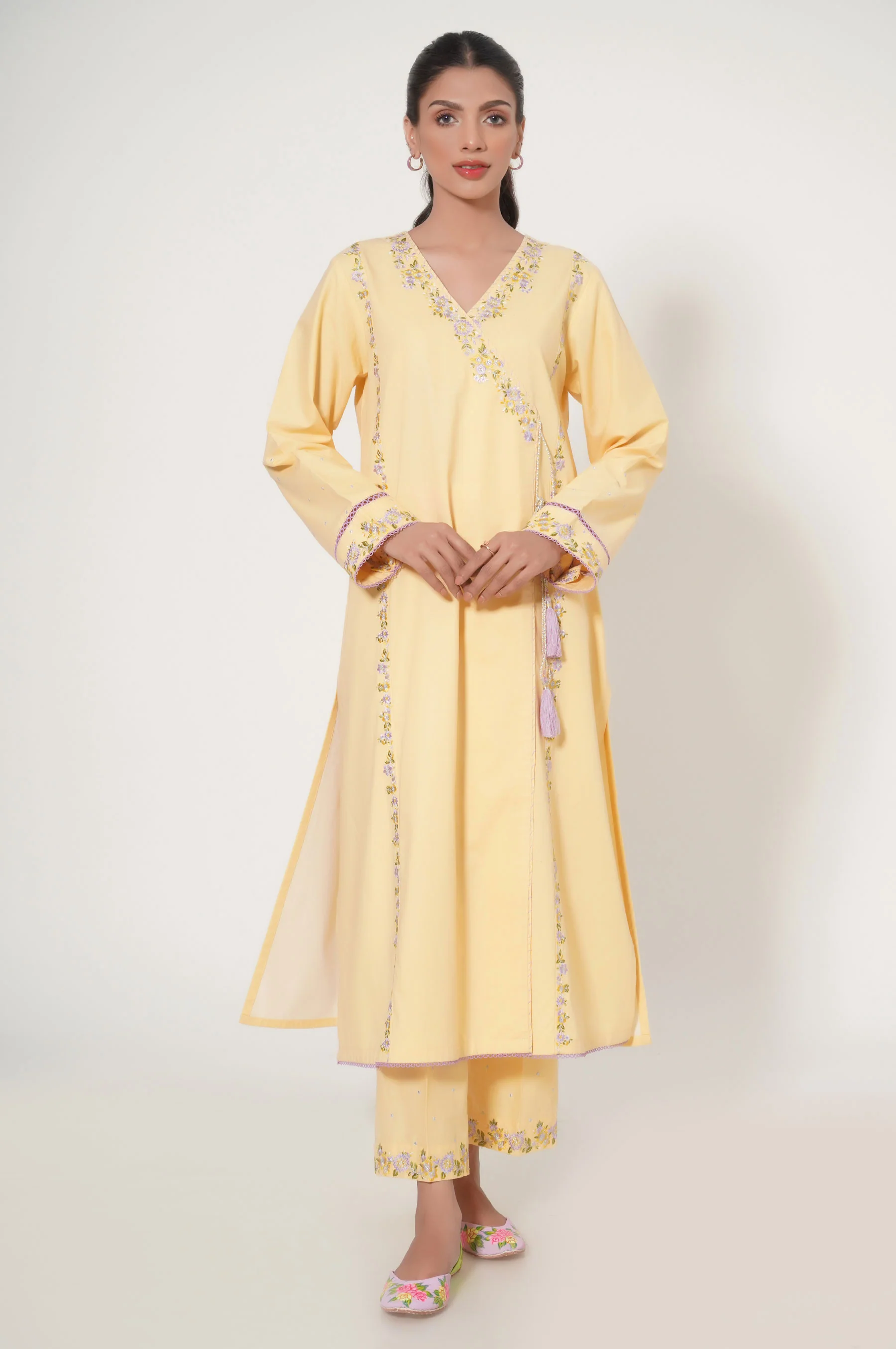 Stitched 3 Piece Embroidered Cambric Suit - Image 5