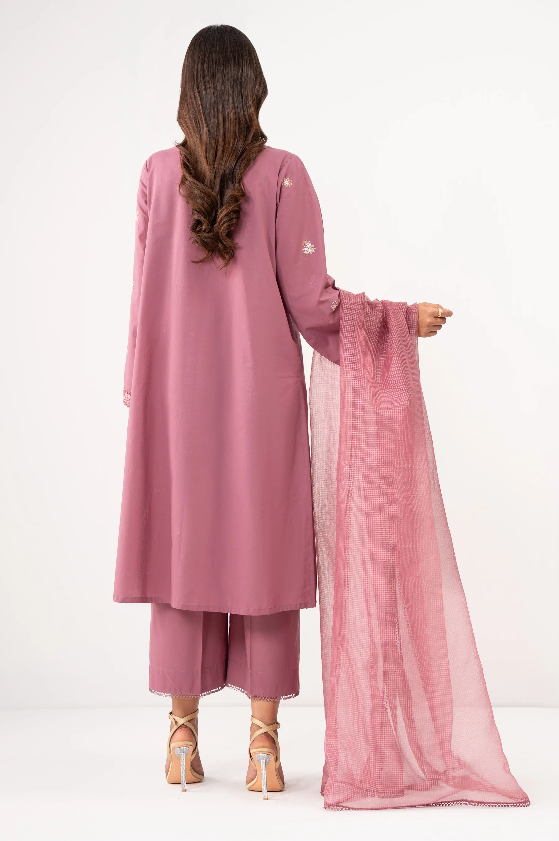 STITCHED EMBROIDERED CAMBRIC SUIT - Image 5