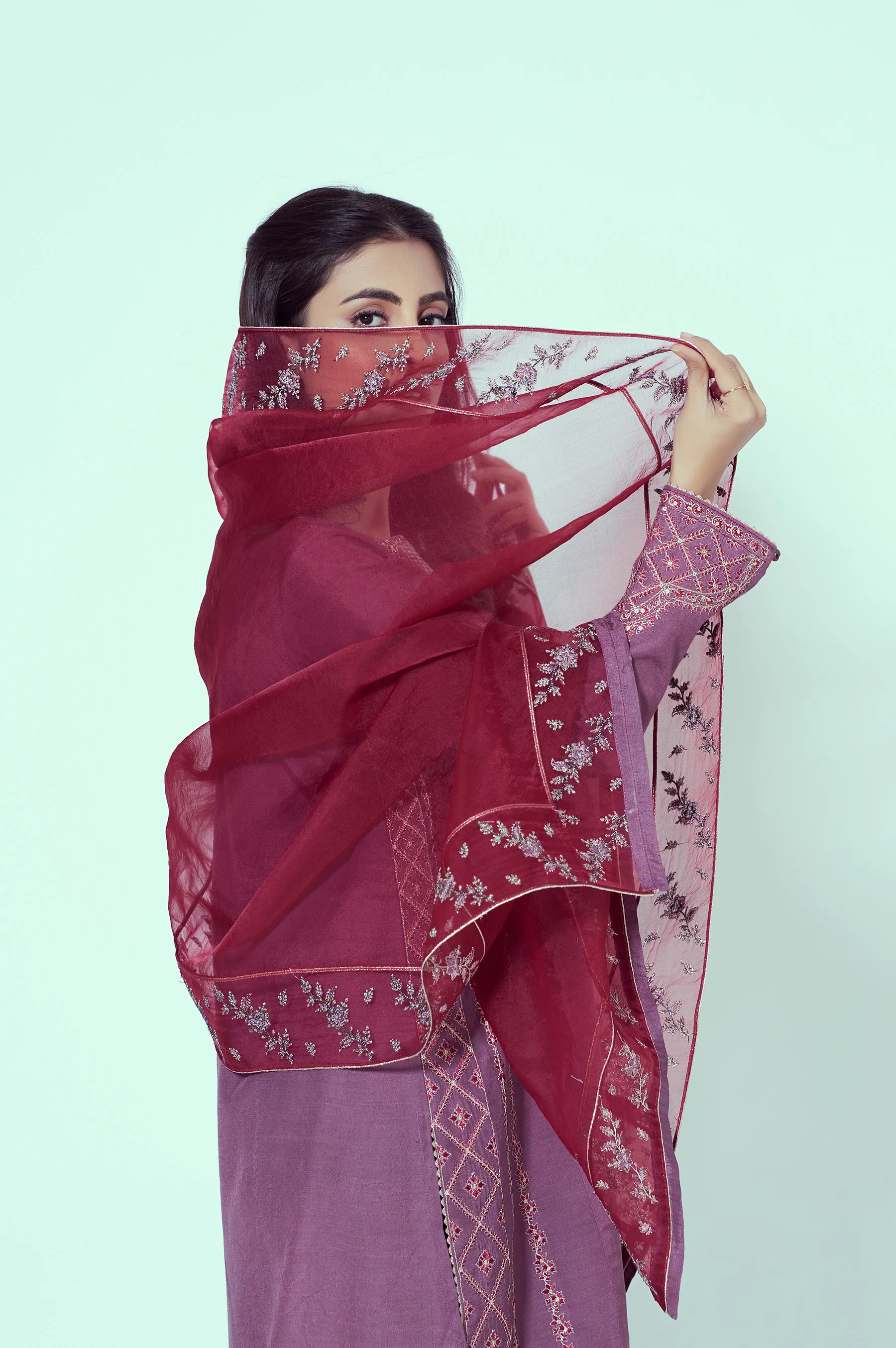 Stitched 3 Piece Embroidered Cambric Suit - Image 2