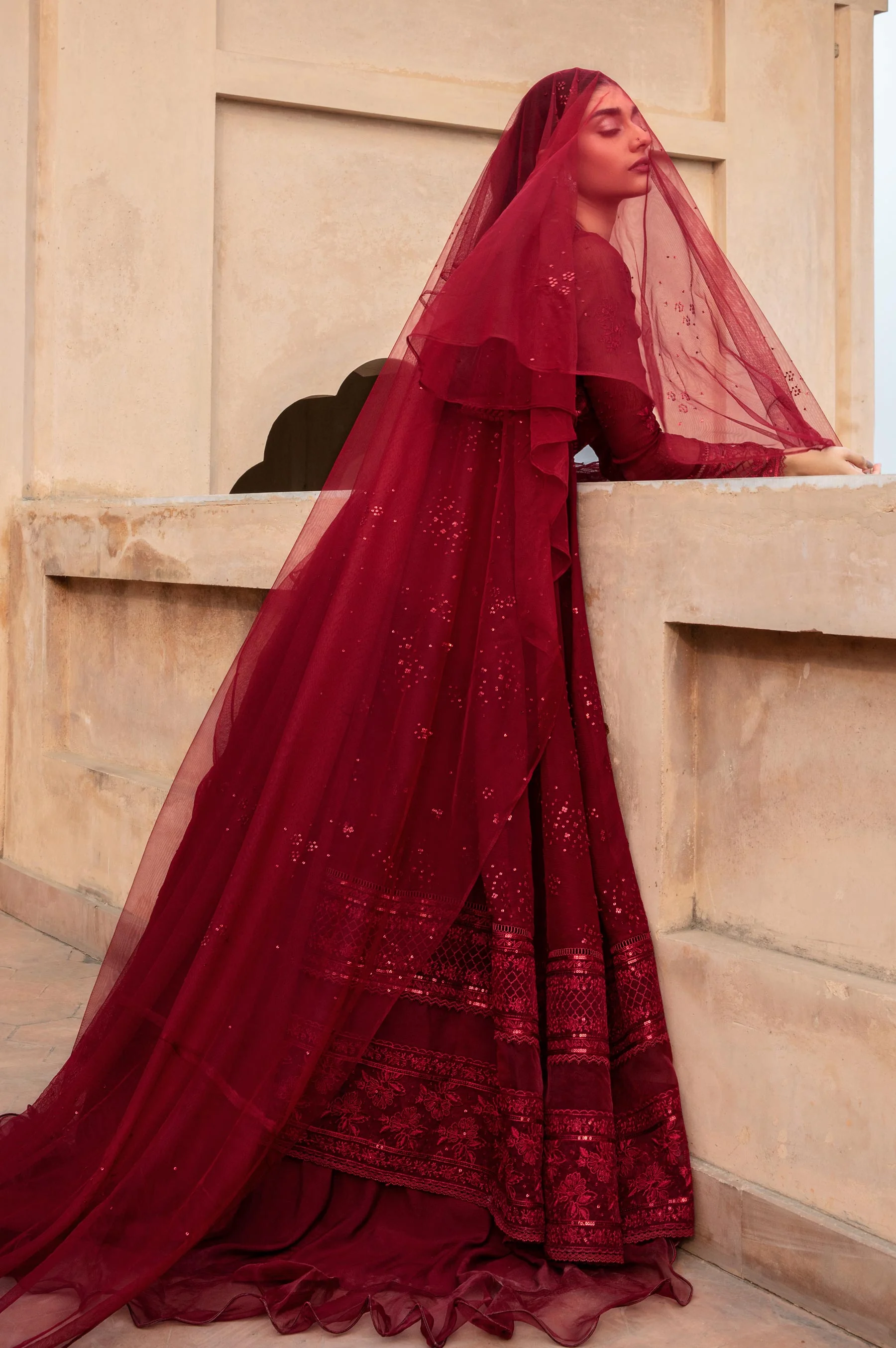 3 Piece Embroidered Chiffon Suit - Image 8