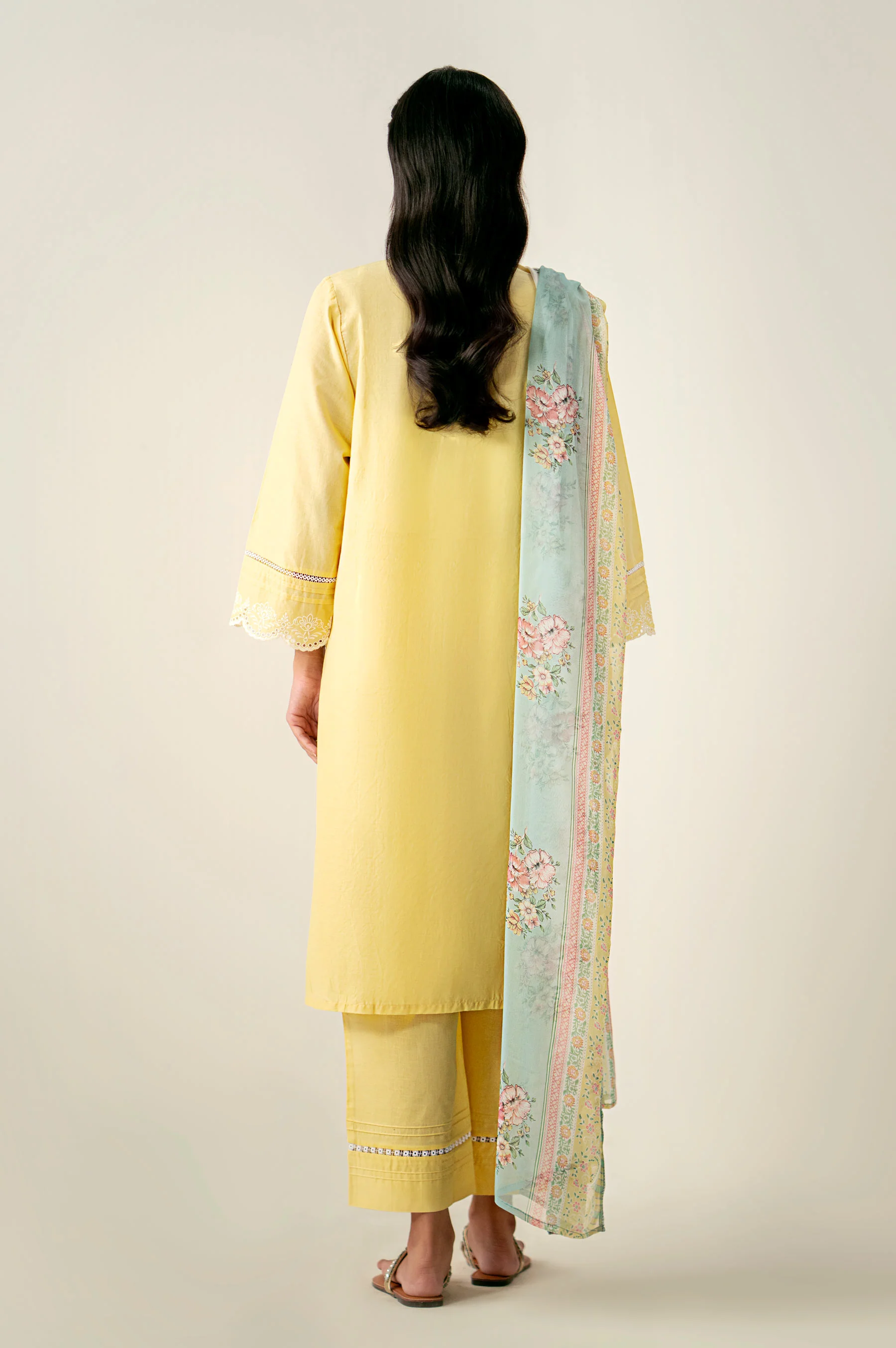 Stitched 3 Piece Embroidered Chikankari Lawn Suit - Image 6