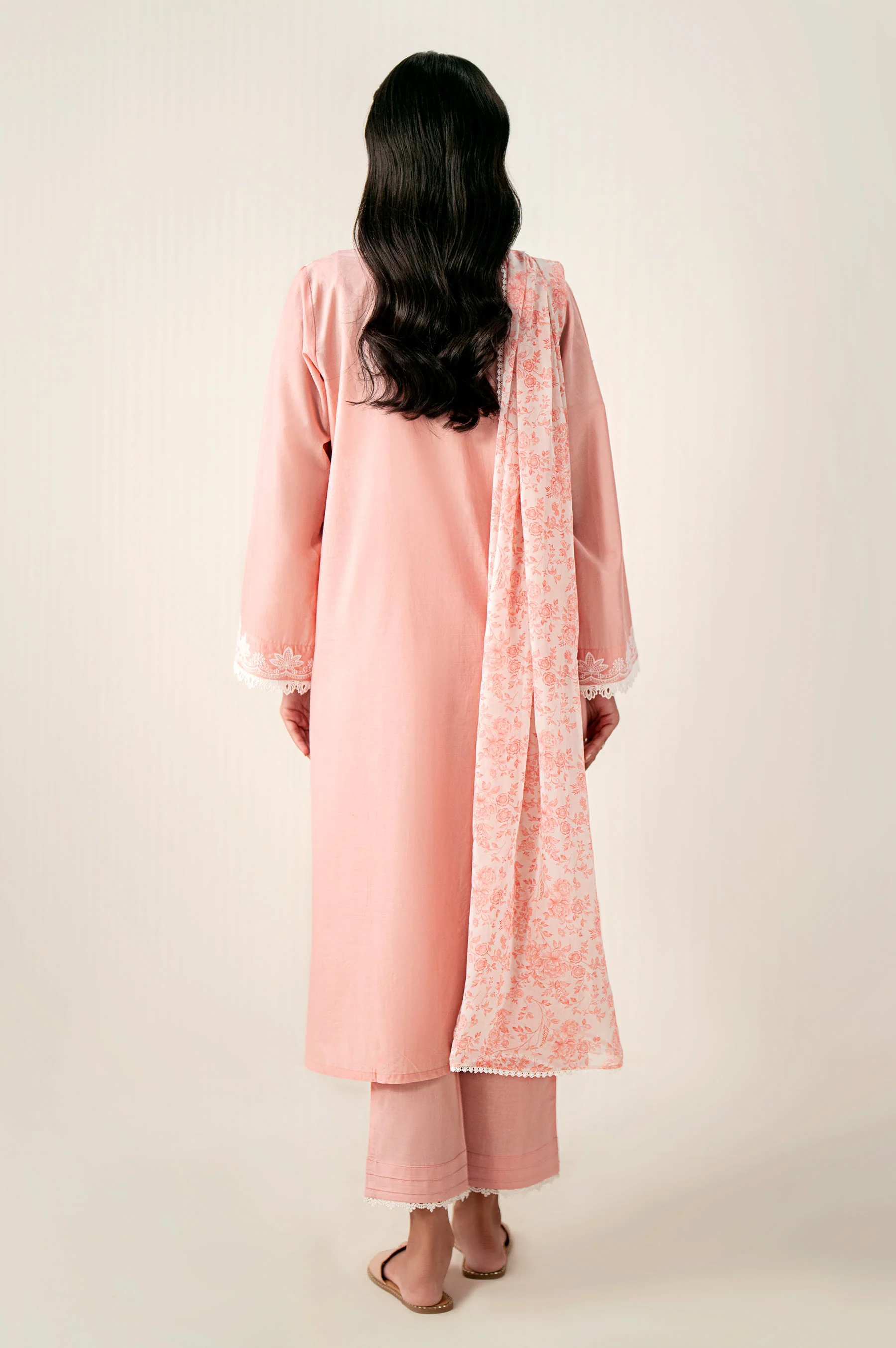 Stitched 3 Piece Embroidered Chikankari Suit - Image 5