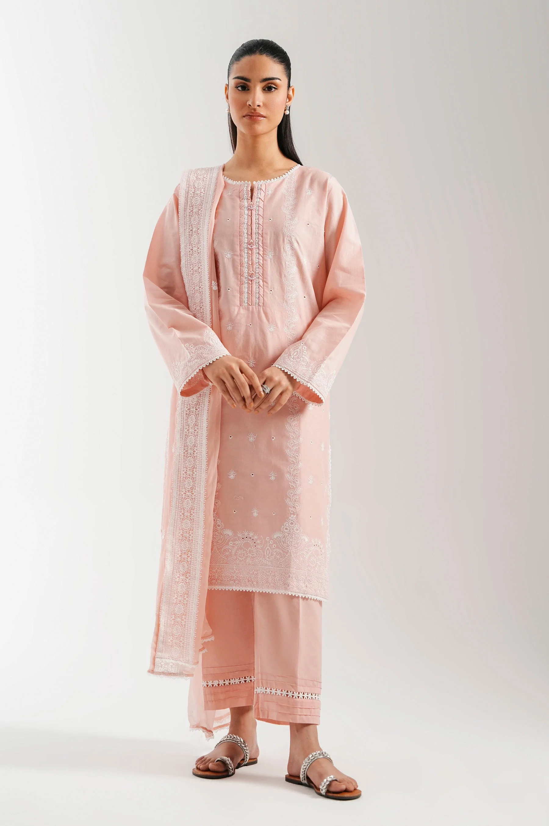 STITCHED CHIKANKARI SUIT (FACTORY E-OUTLET) - Image 2