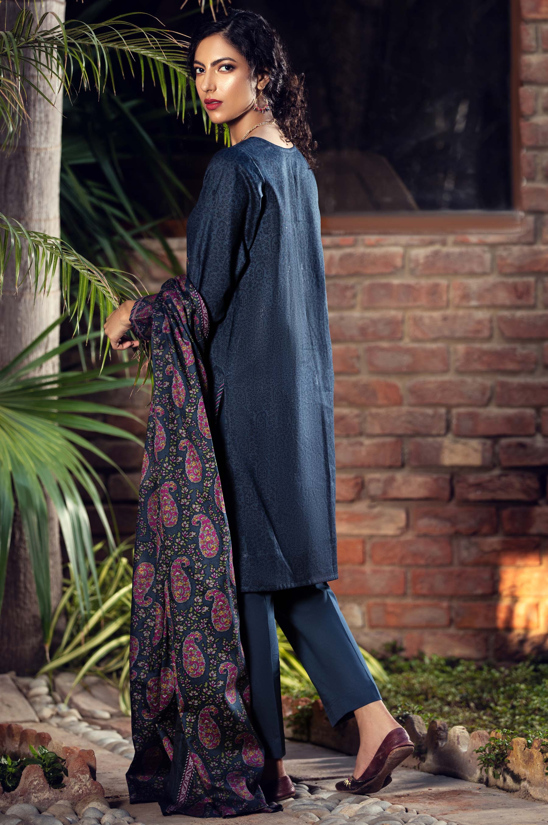 Stitched 3 Piece Embroidered Cottel Suit - Image 2
