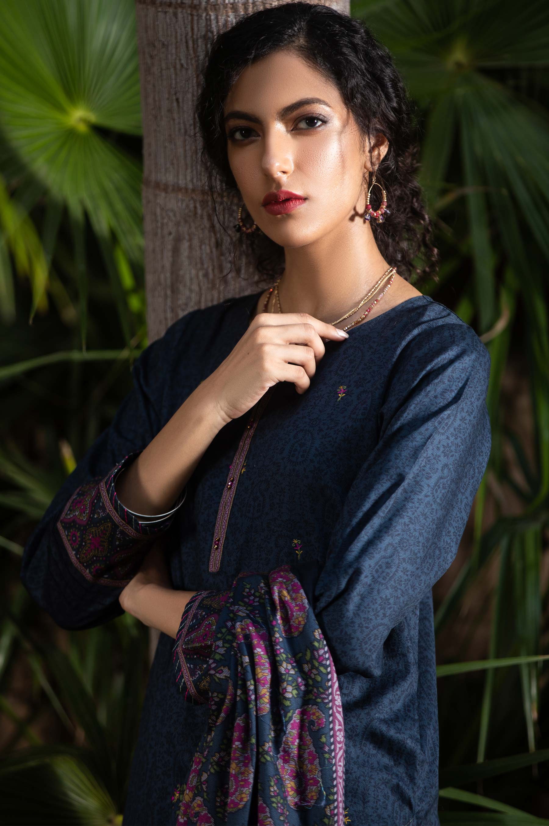 Stitched 3 Piece Embroidered Cottel Suit - Image 3