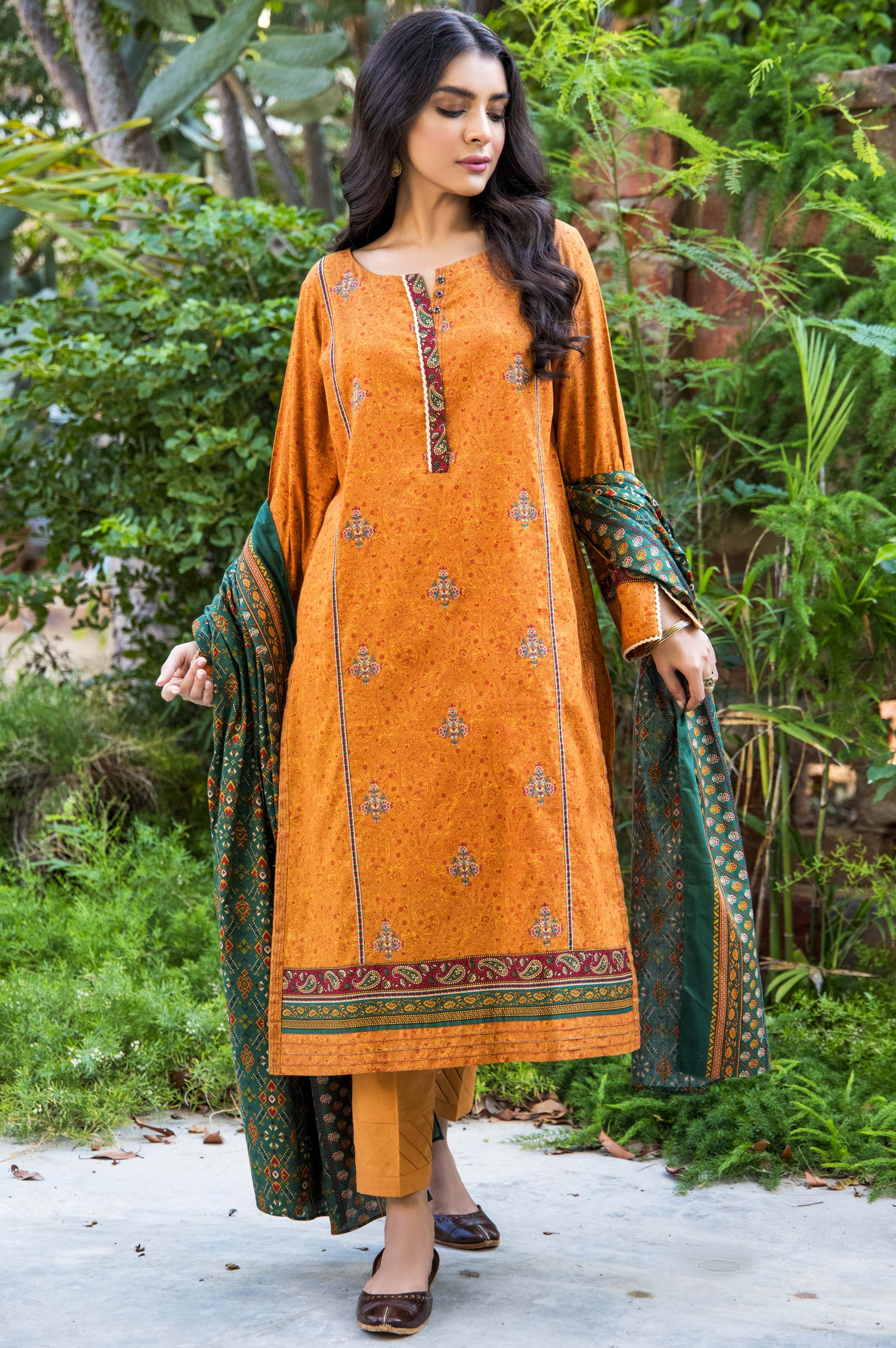 Stitched 3 Piece Embroidered Cottel Suit