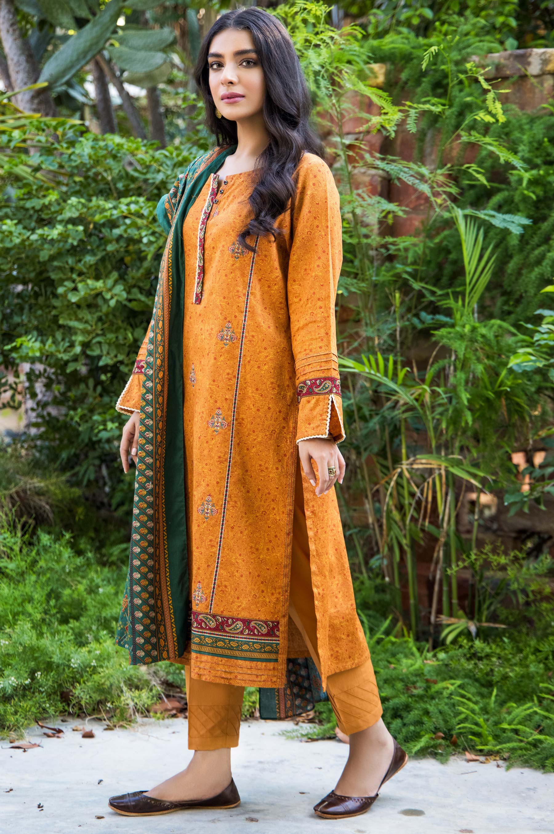 Stitched 3 Piece Embroidered Cottel Suit - Image 2