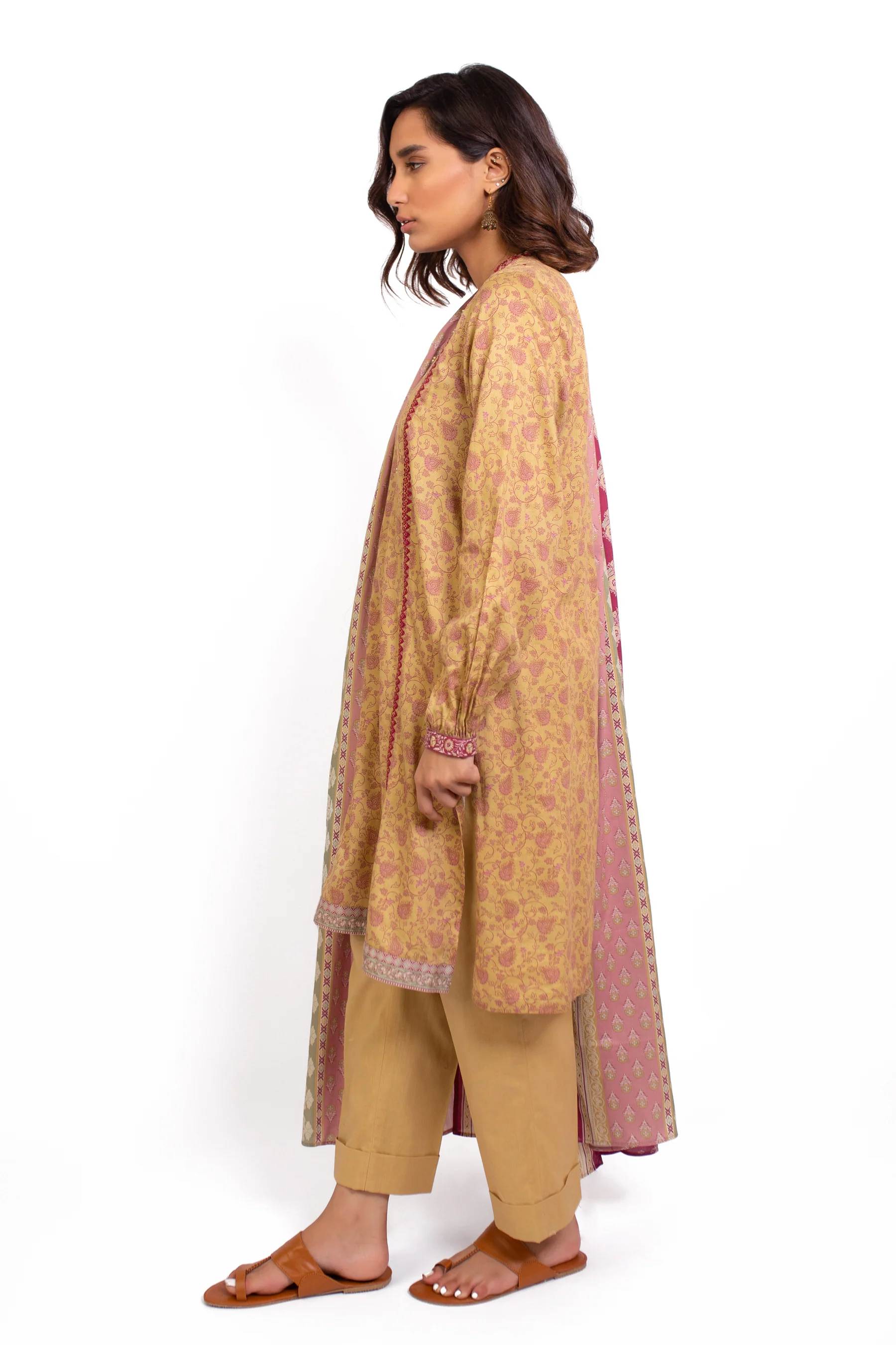 Stitched 3 Piece Embroidered Cottel Suit - Image 3