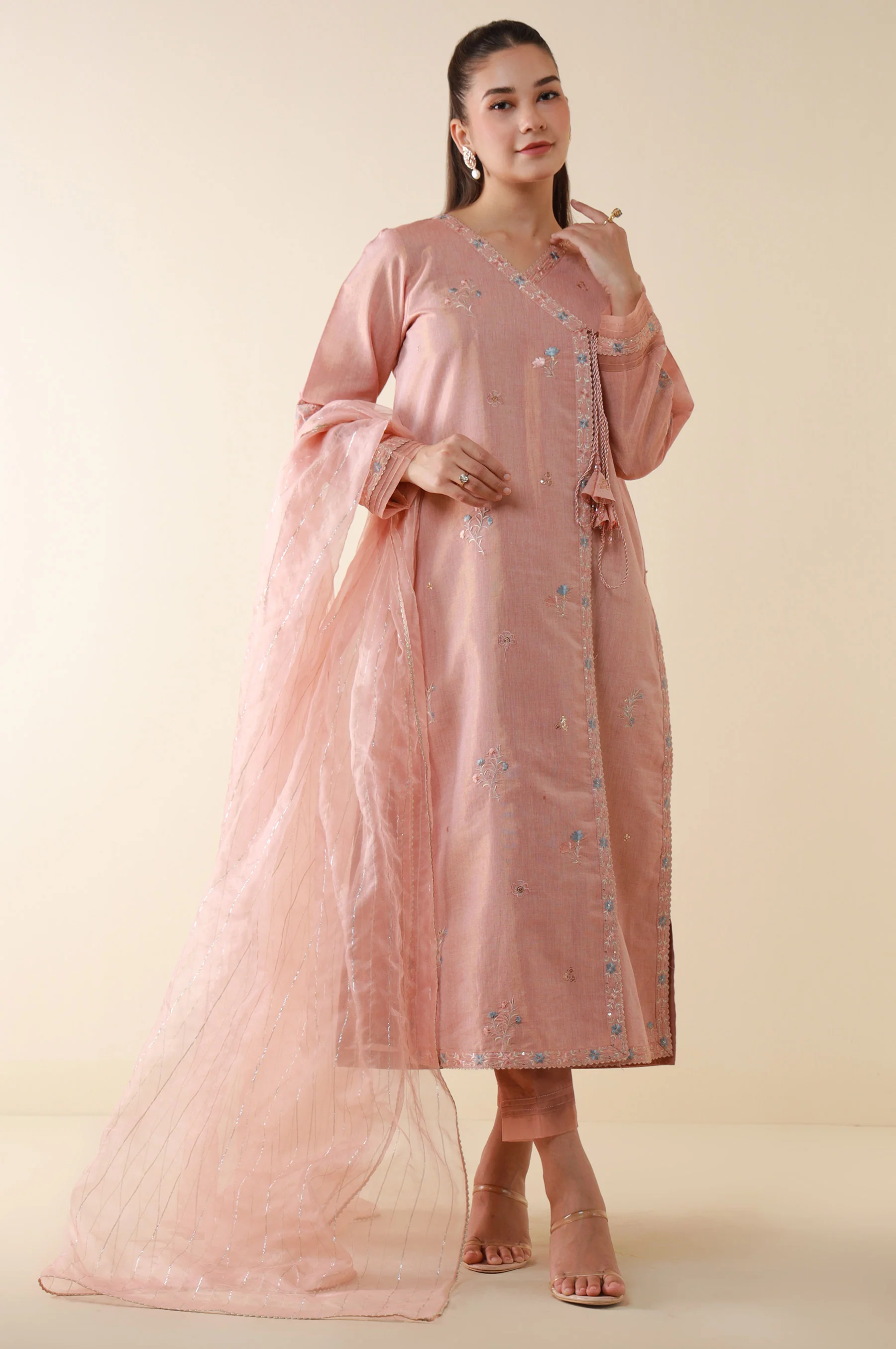 Stitched 3 Piece Embroidered Cotton Mysuri Suit - Image 3