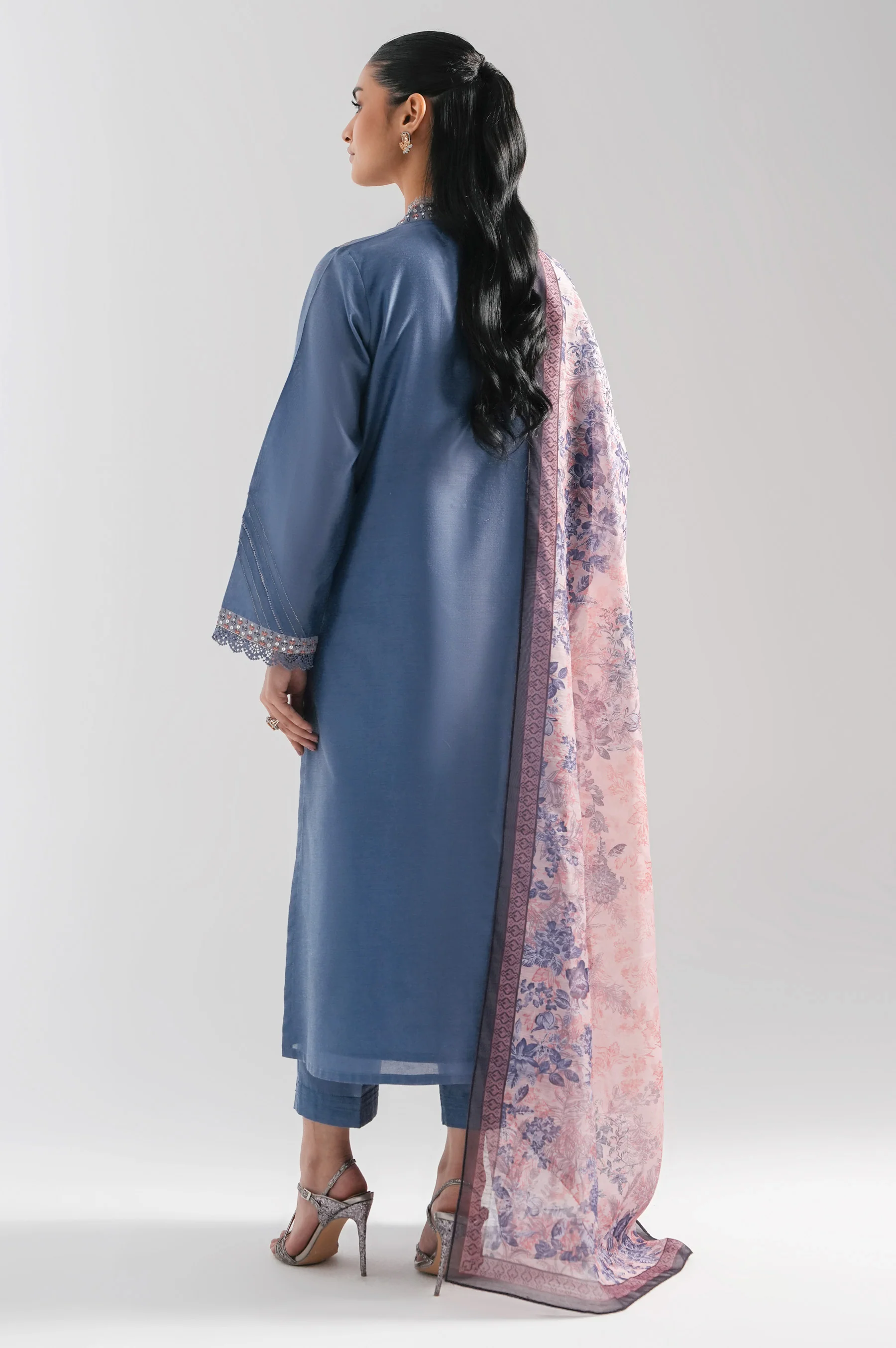 STITCHED EMBROIDERED COTTON NET SUIT - Image 6