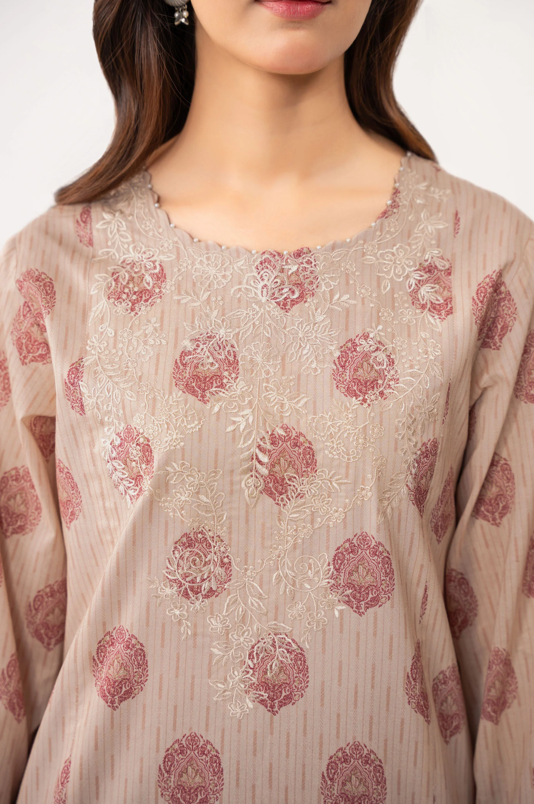 STITCHED EMBROIDERED LAWN SUIT - Image 2