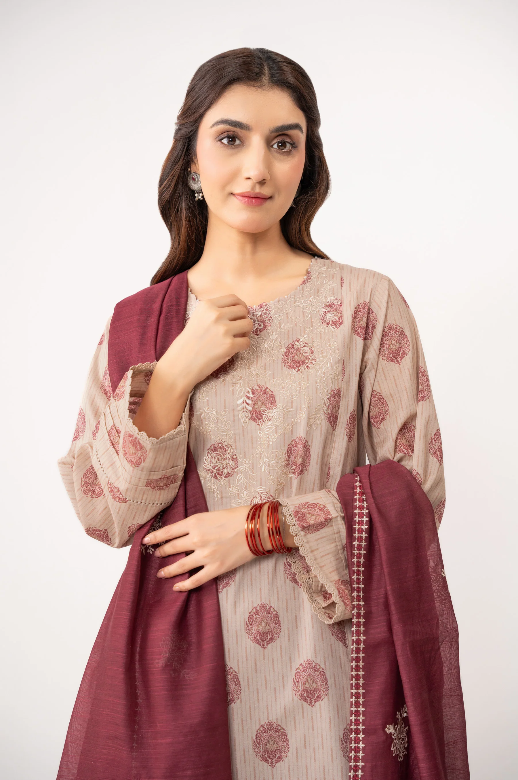 STITCHED EMBROIDERED LAWN SUIT - Image 3