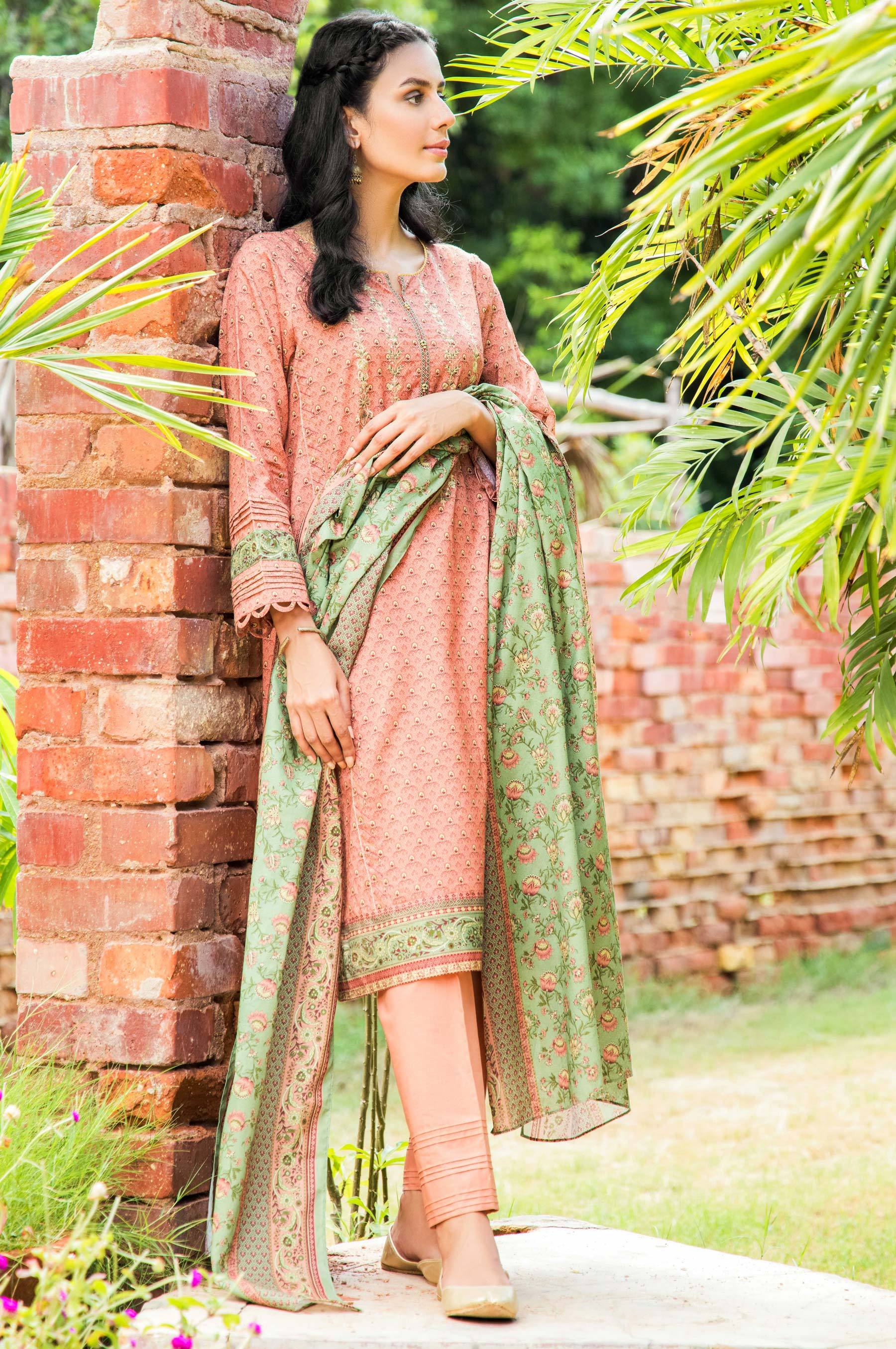 Stitched 3 Piece Embroidered Karandi Suit - Image 2