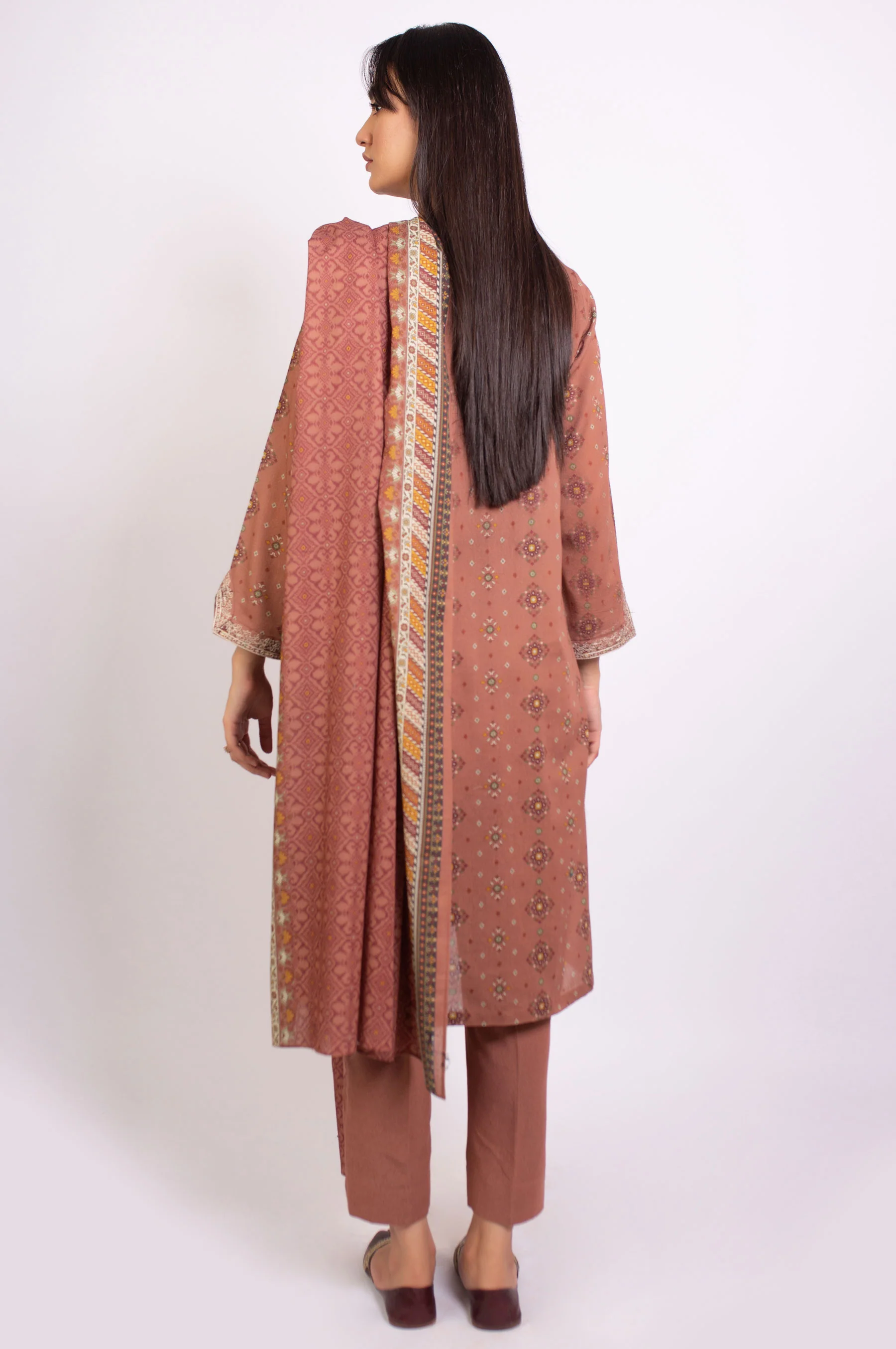 Stitched 3 Piece Embroidered Karandi Suit - Image 3