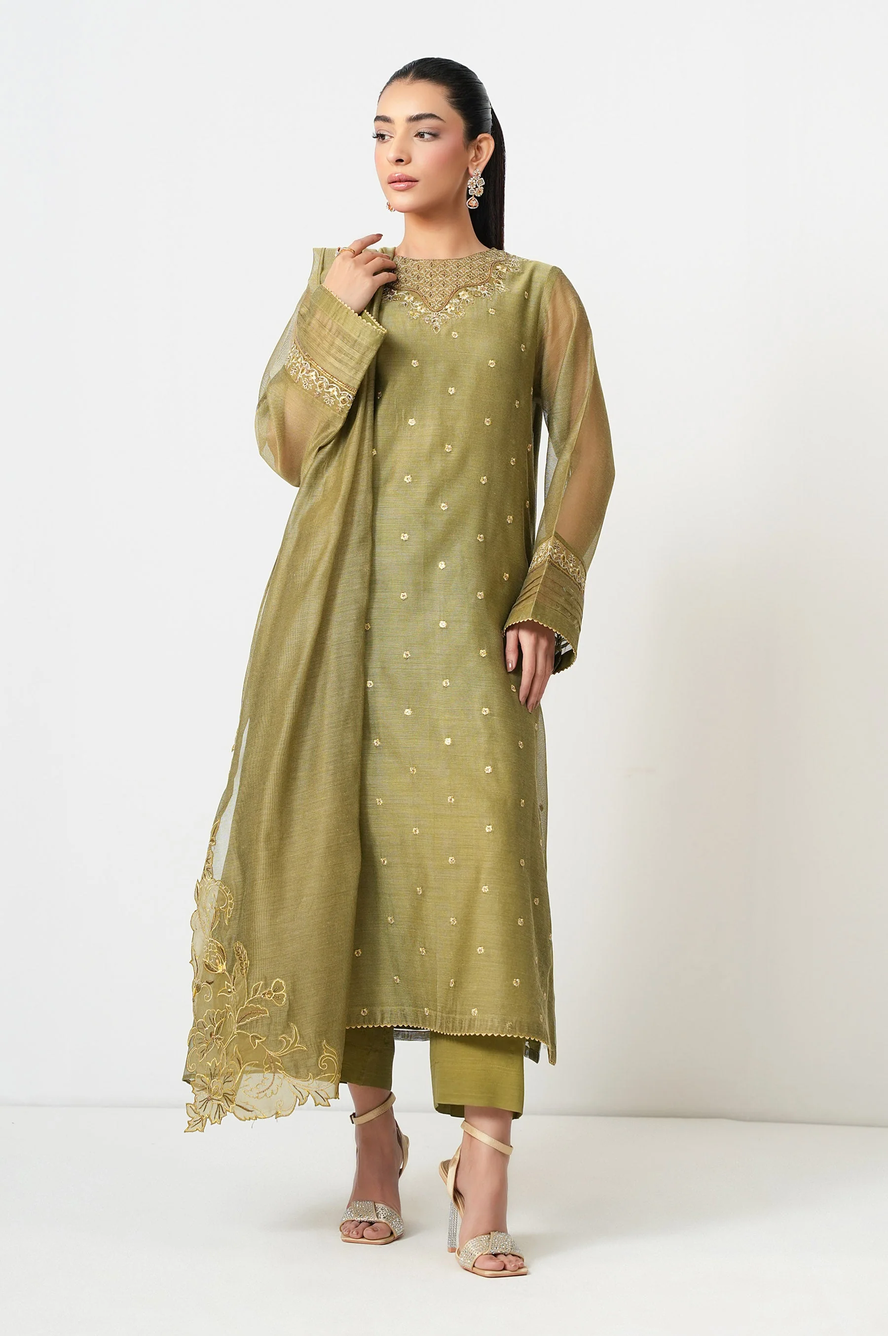 STITCHED EMBROIDERED SUIT (FACTORY E-OUTLET) - Image 3