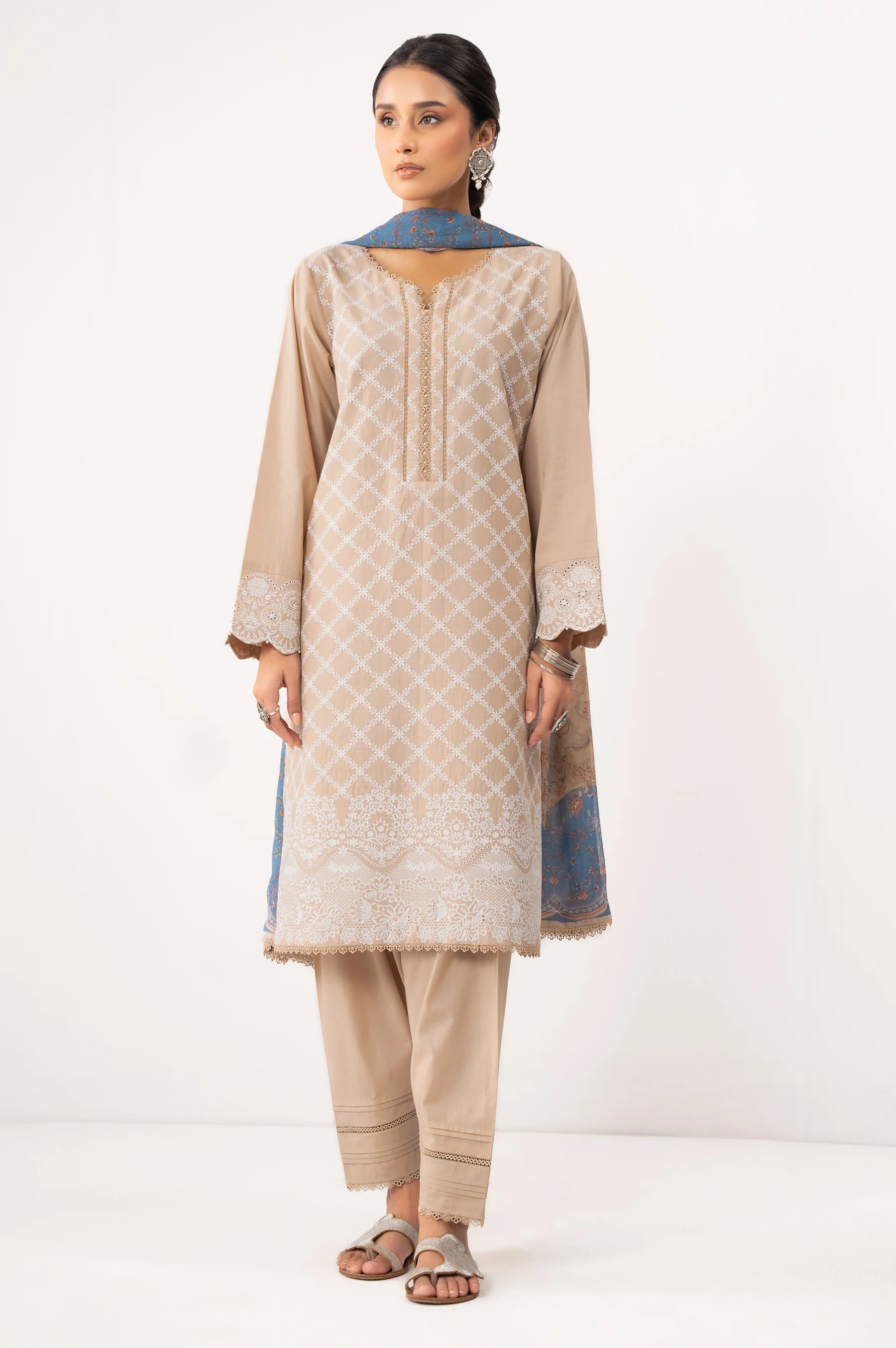 STITCHED CHIKANKARI SUIT