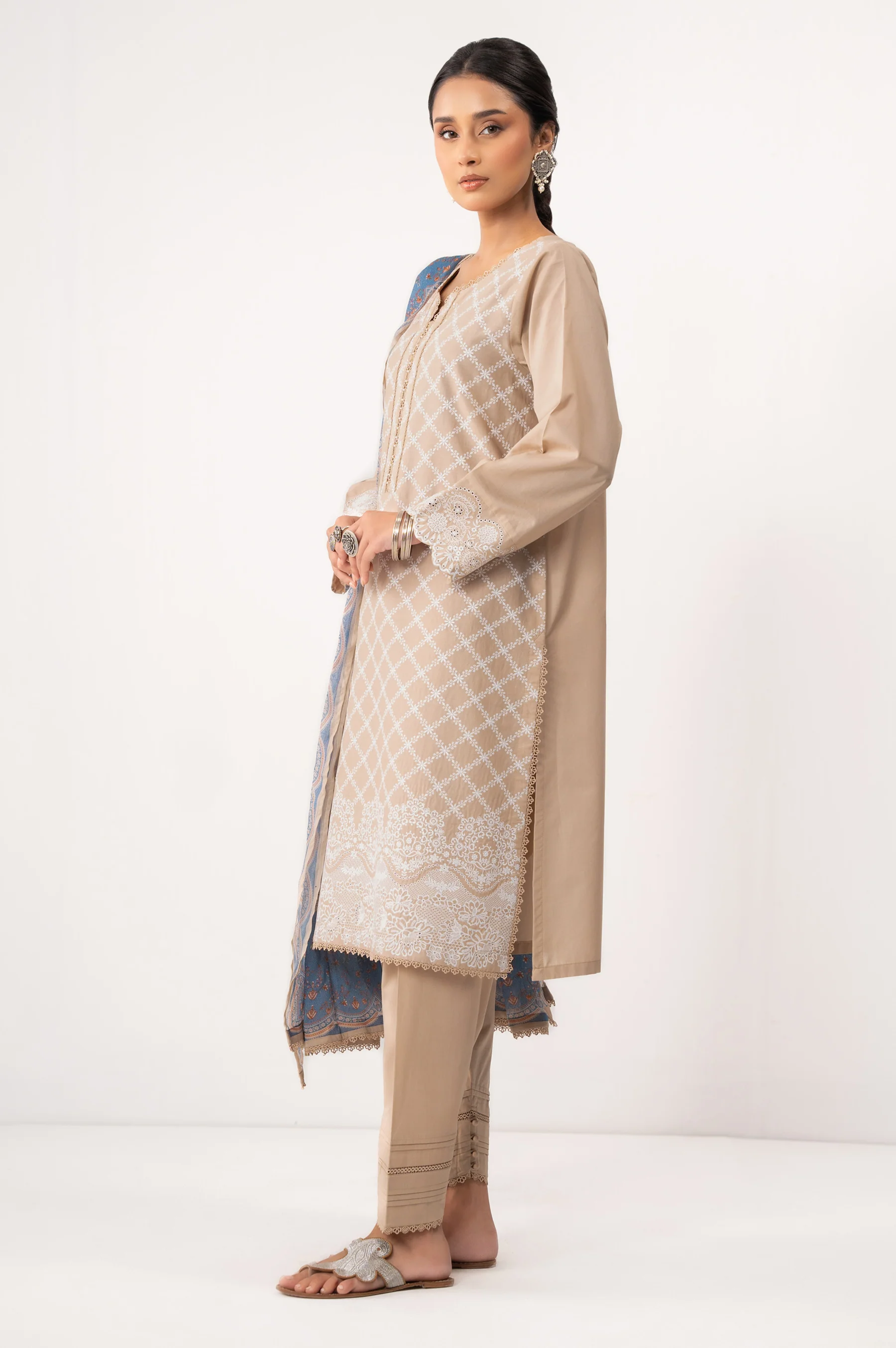 STITCHED CHIKANKARI SUIT - Image 3
