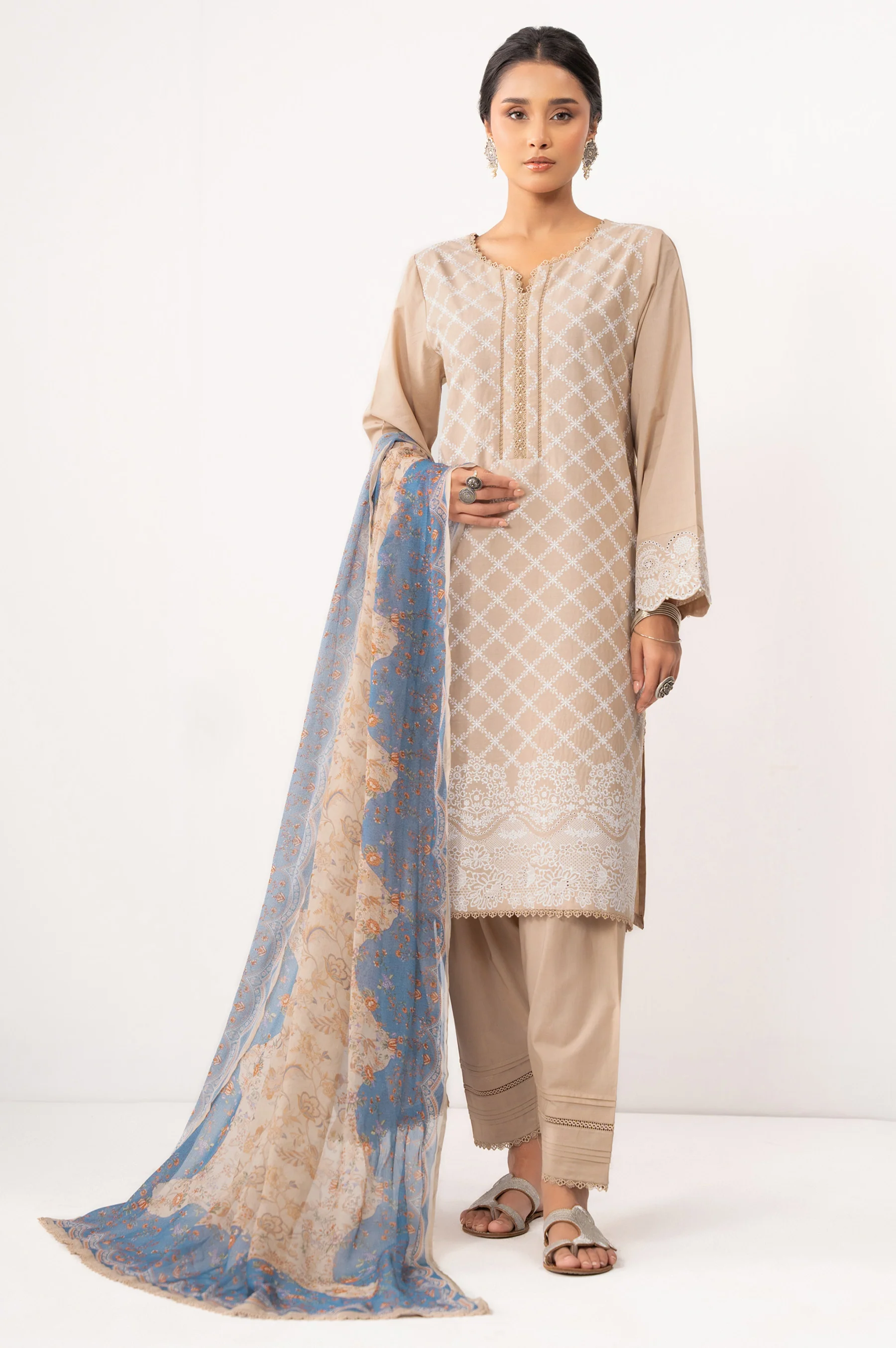 STITCHED CHIKANKARI SUIT - Image 5