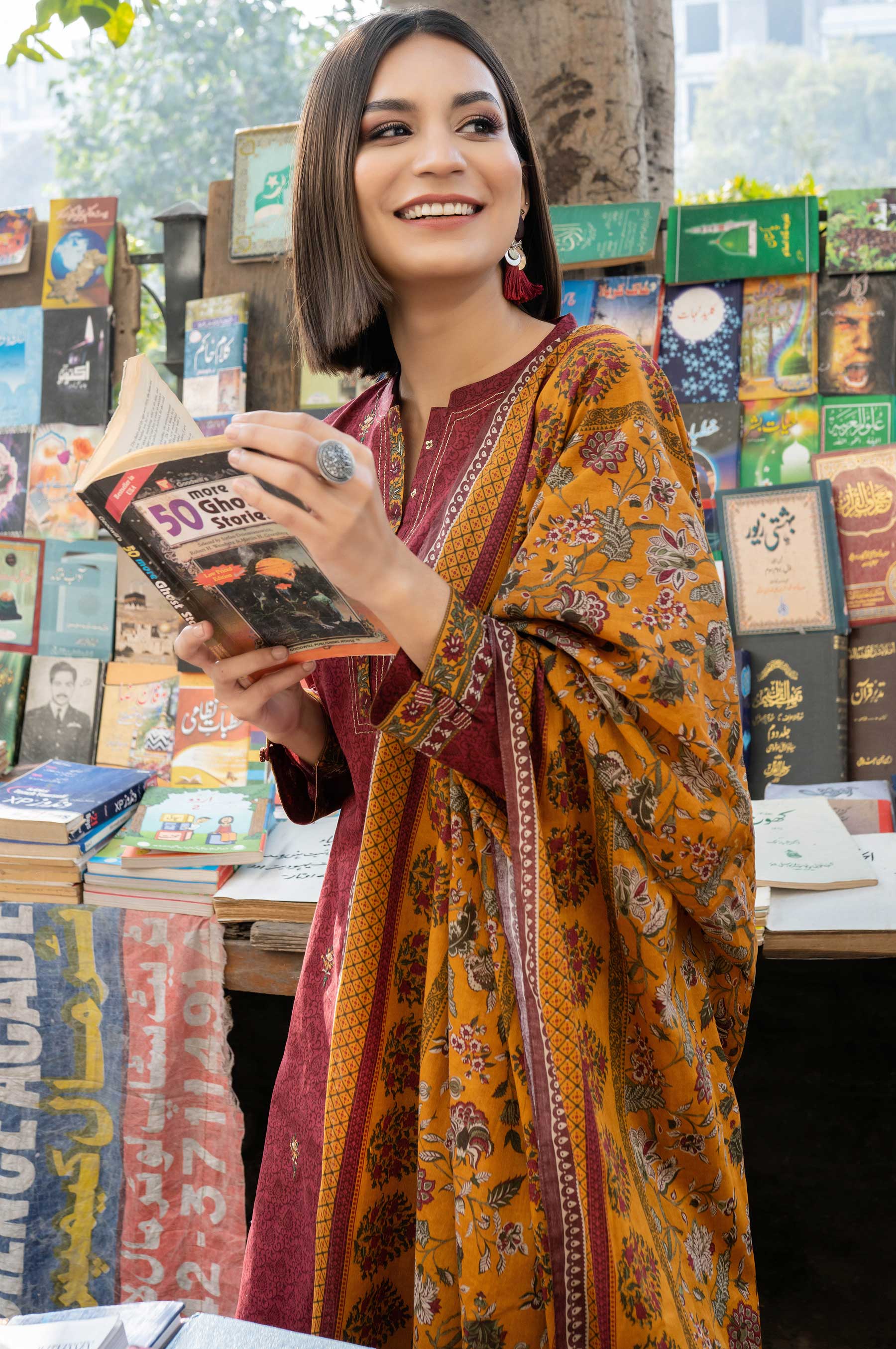 Stitched 3 Piece Embroidered Lawn Suit - Image 4