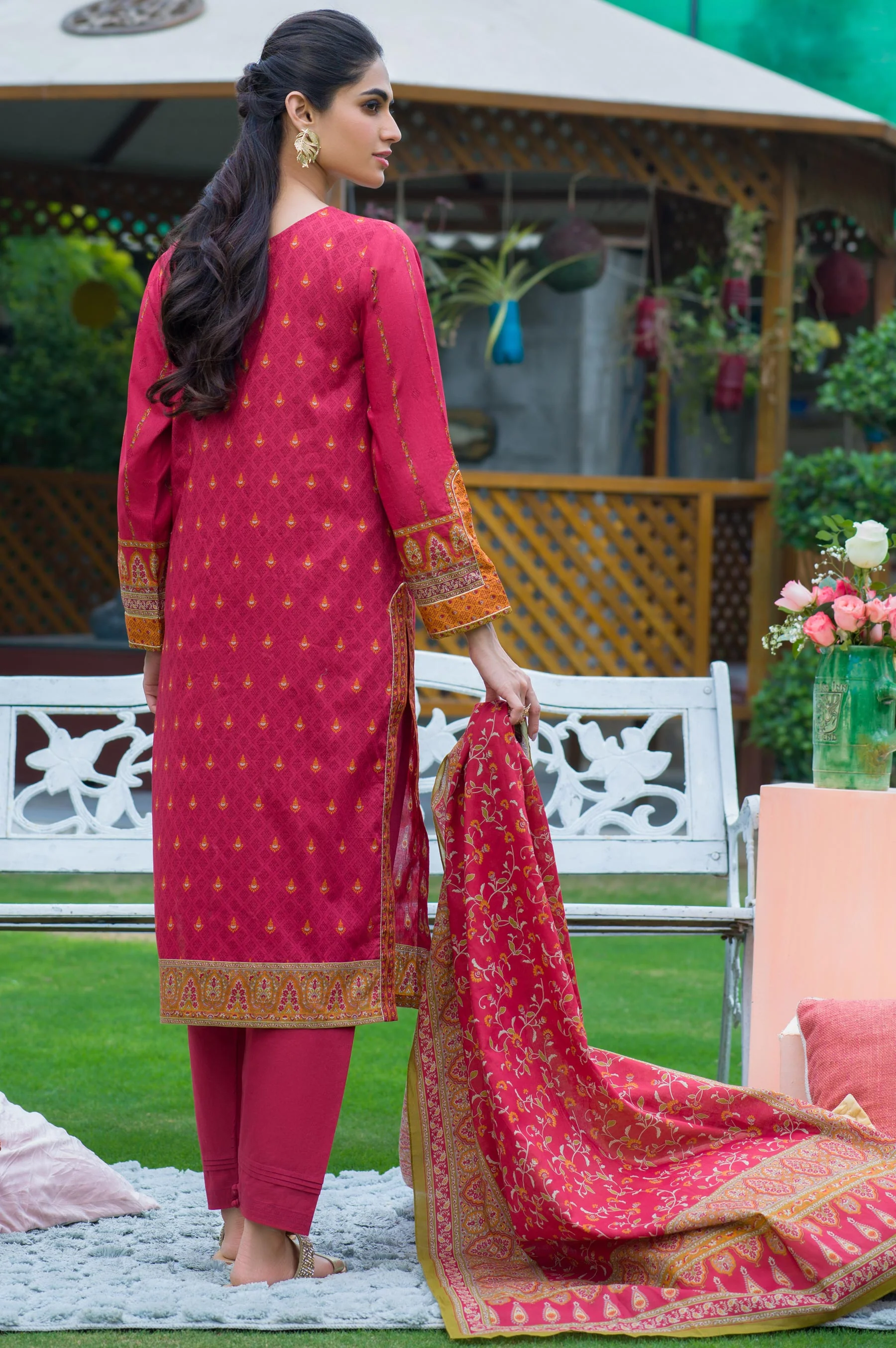 Stitched 3 Piece Embroidered Lawn Suit - Image 3