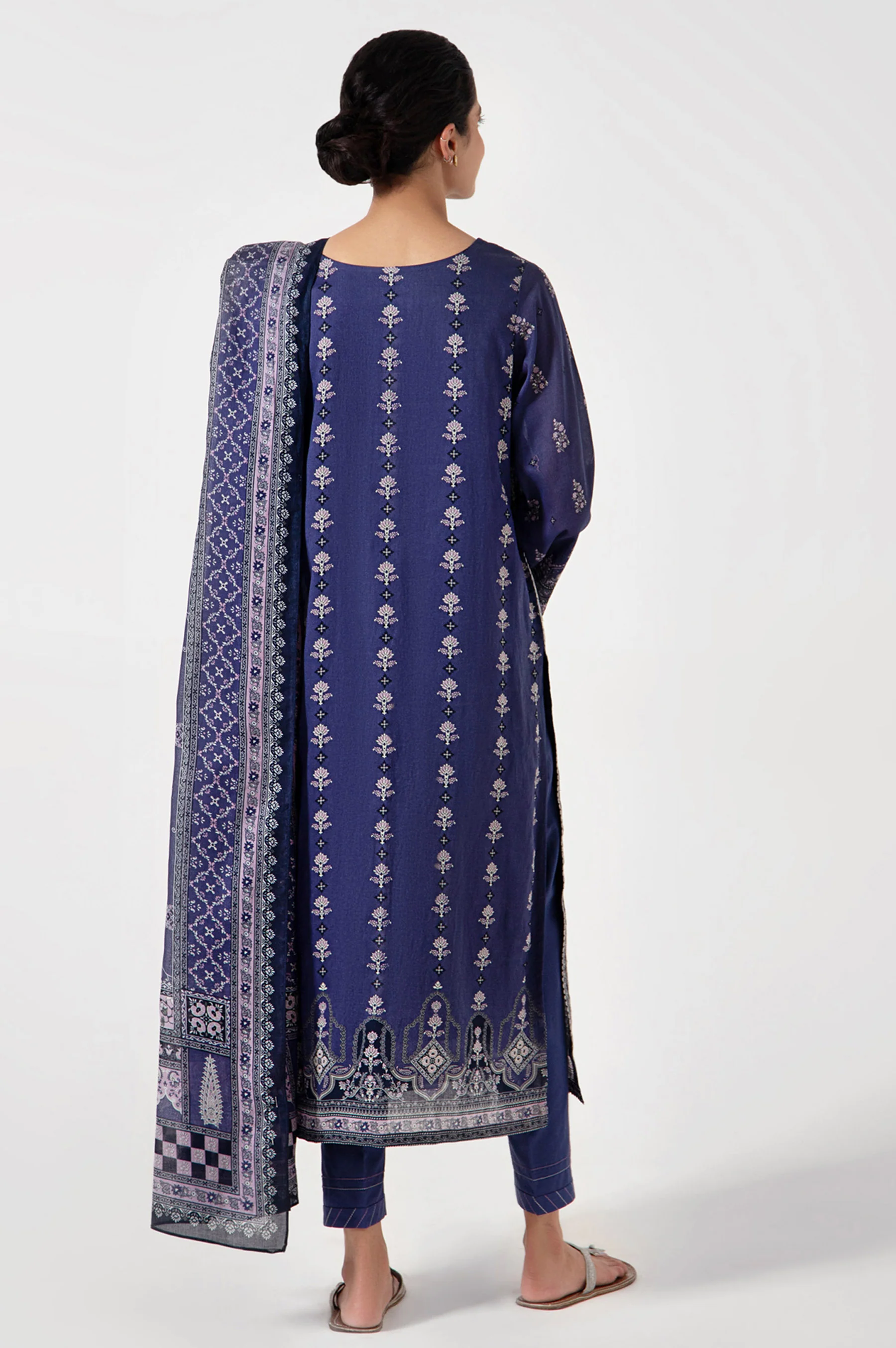 Stitched 3 Piece Embroidered Lawn Suit - Image 2