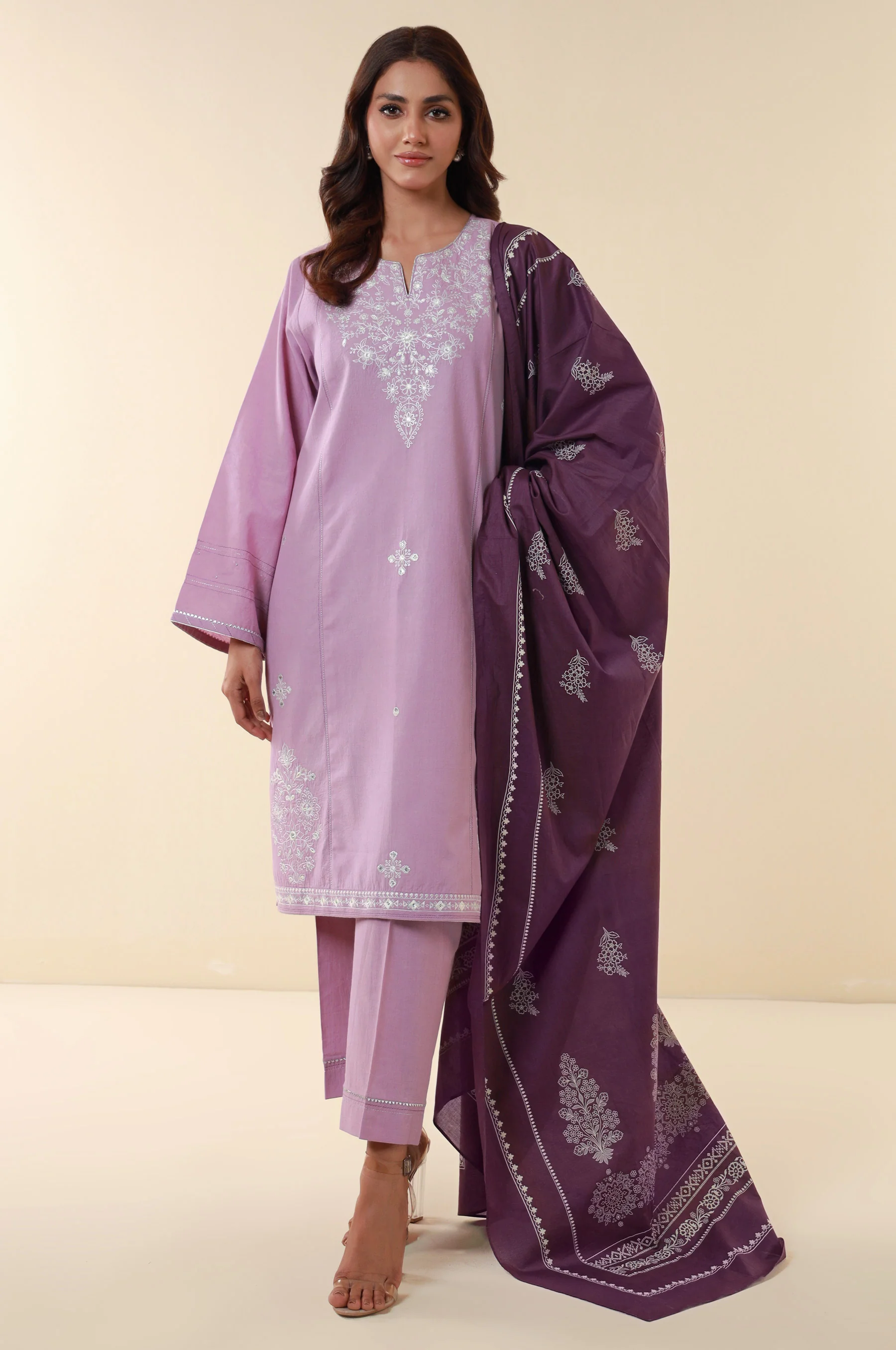 Stitched 3 Piece Embroidered Lawn Suit