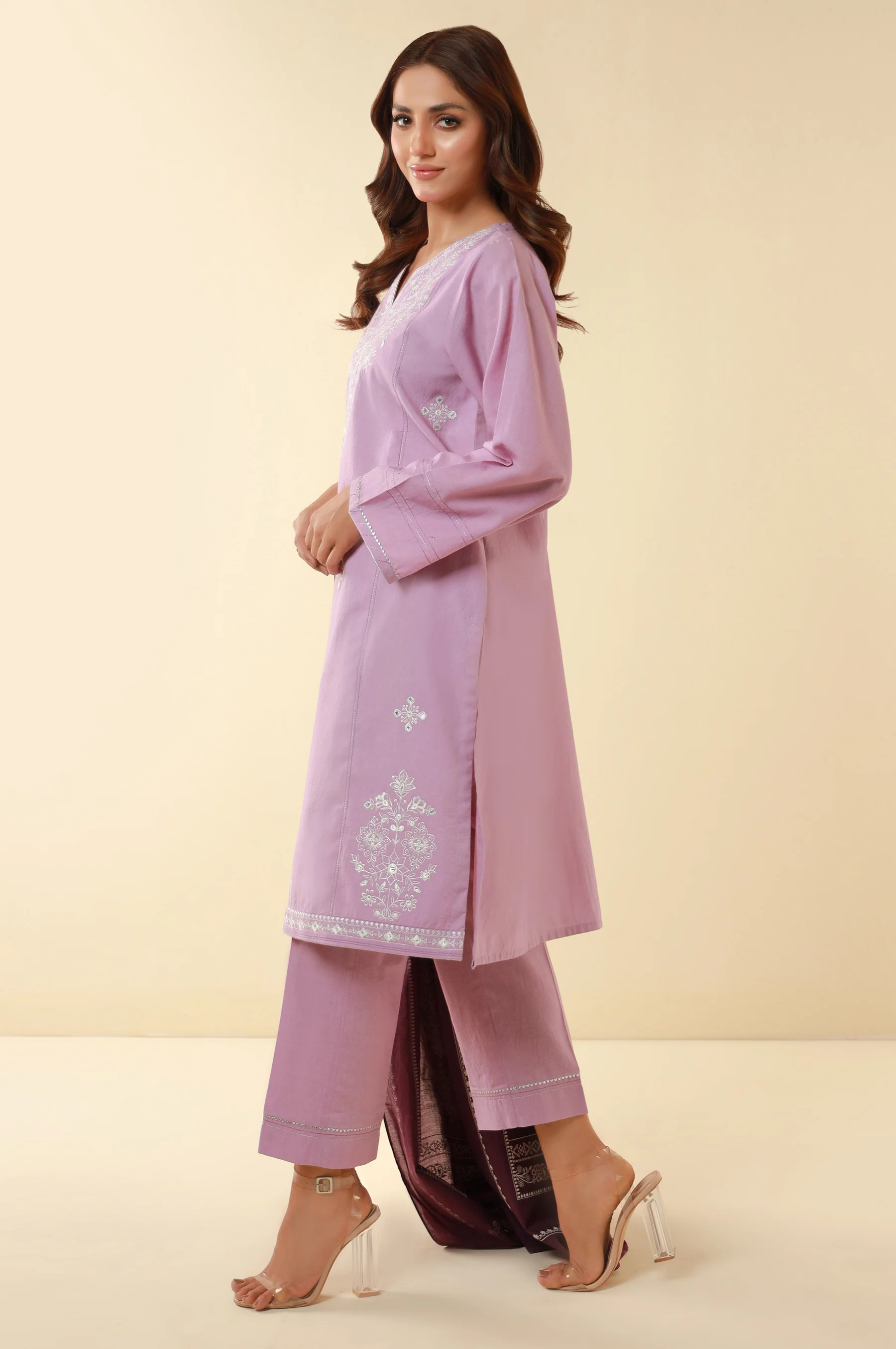 Stitched 3 Piece Embroidered Lawn Suit - Image 4