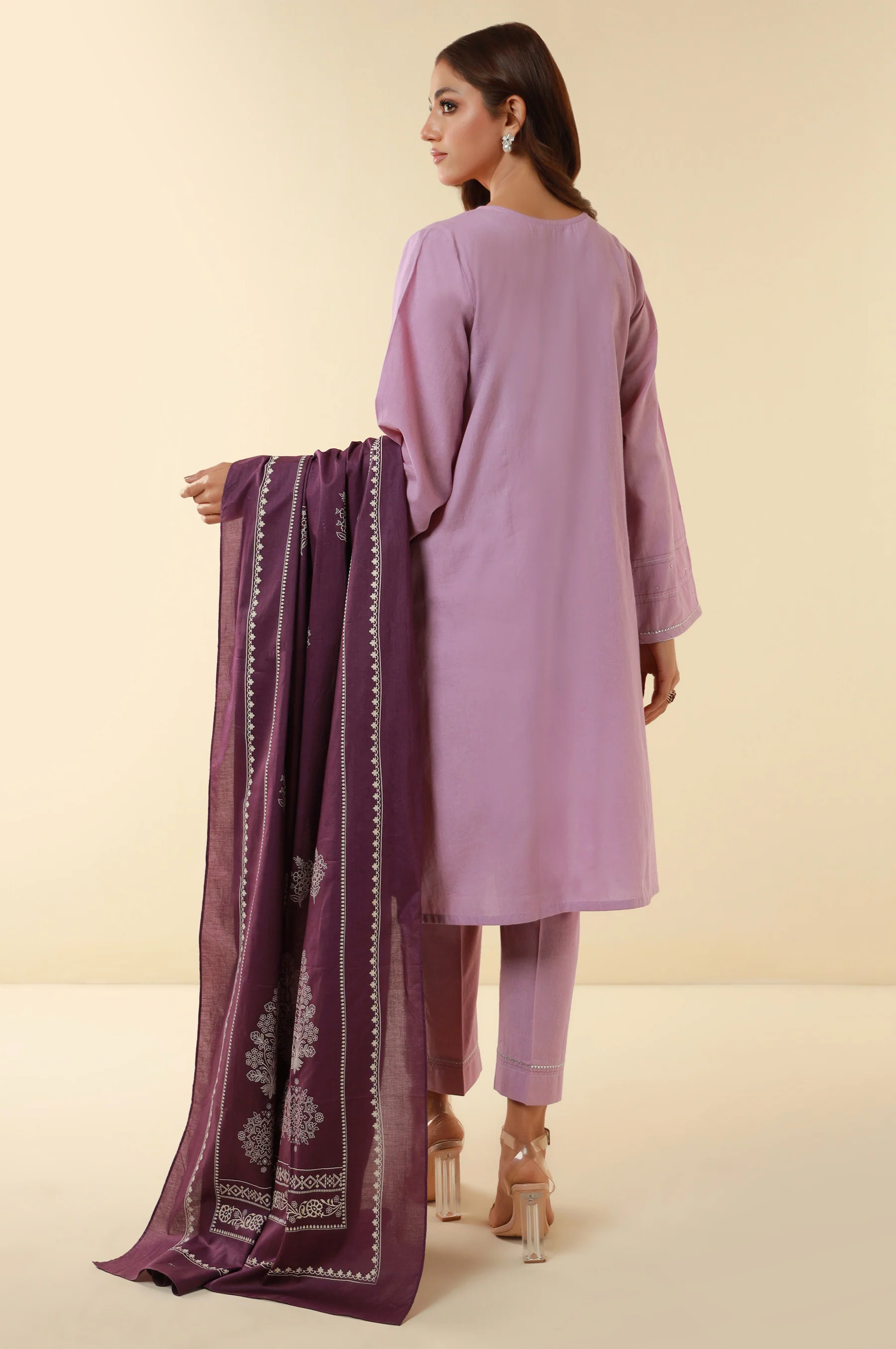 Stitched 3 Piece Embroidered Lawn Suit - Image 6