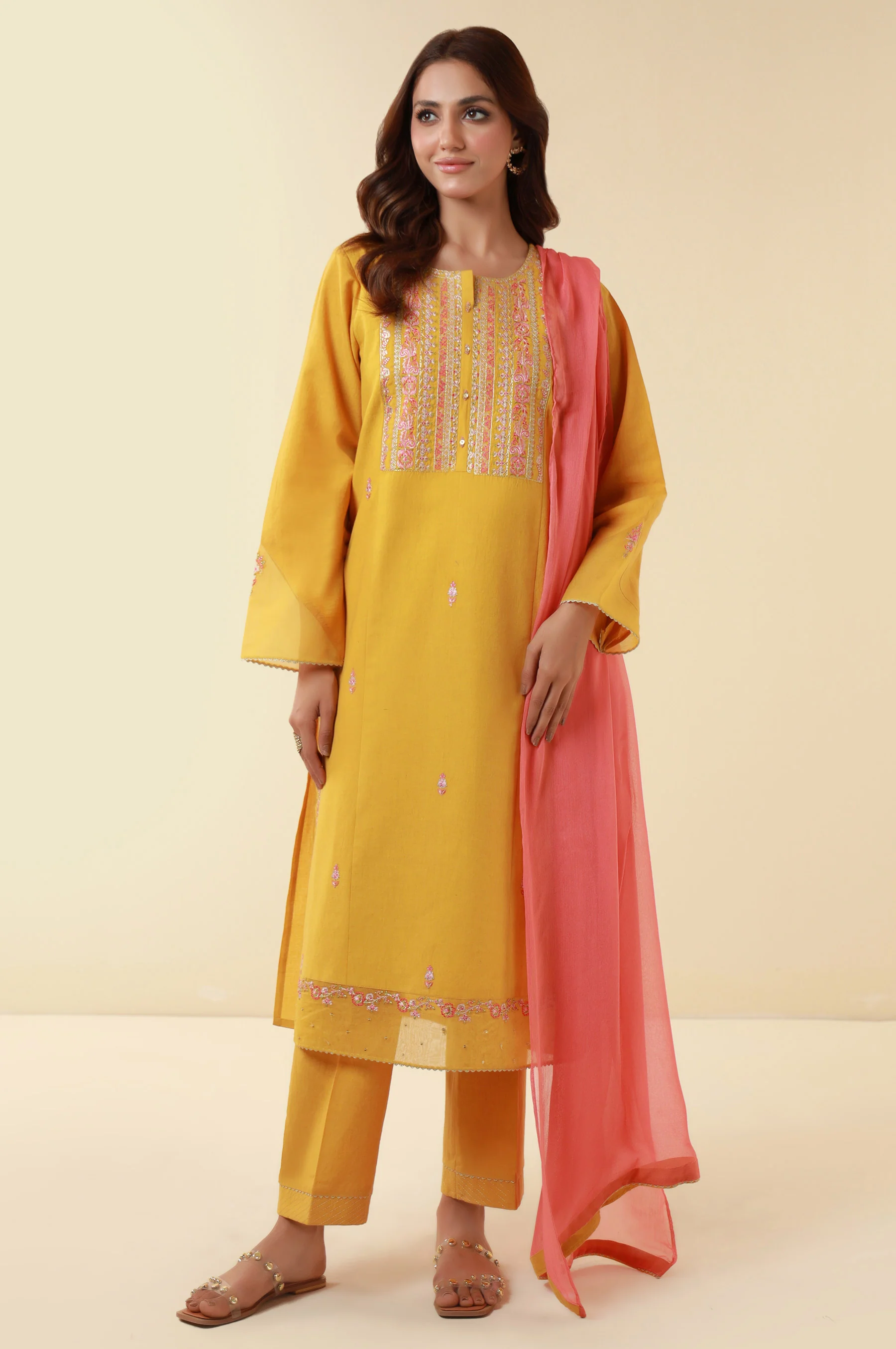 Stitched 3 Piece Embroidered Lawn Suit