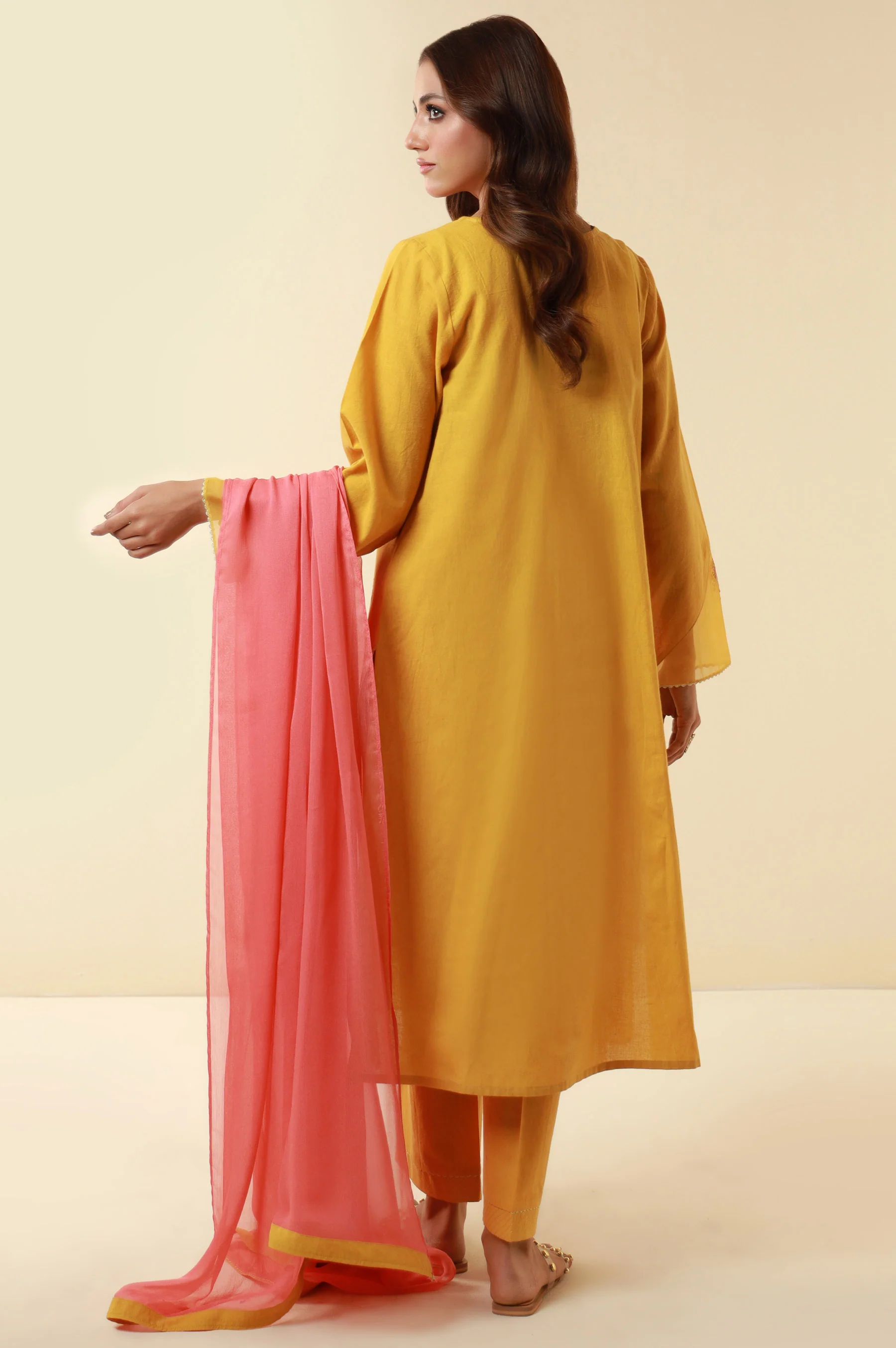 Stitched 3 Piece Embroidered Lawn Suit - Image 6