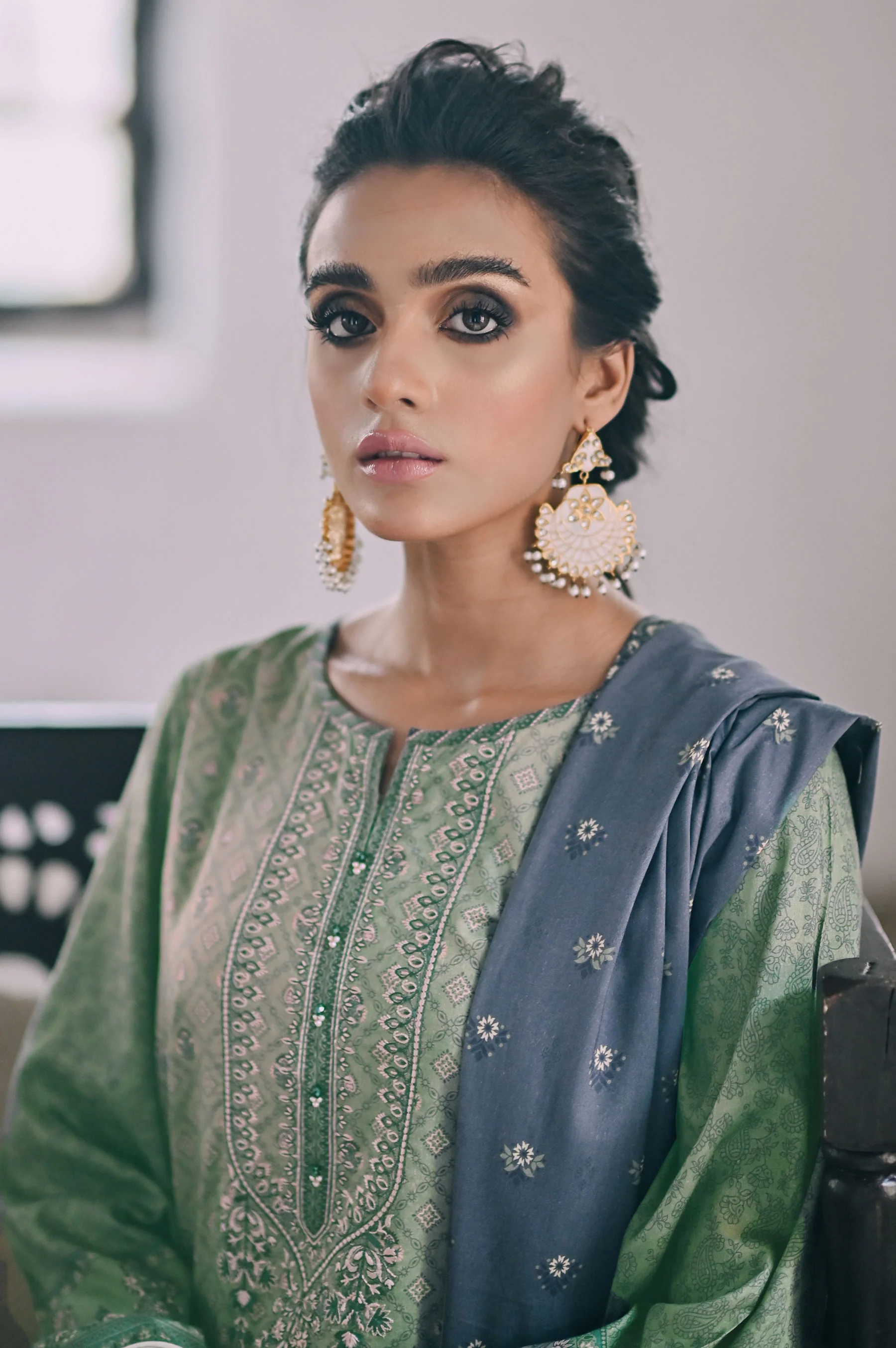 Stitched 3 Piece Embroidered Linen Viscose Suit - Image 3