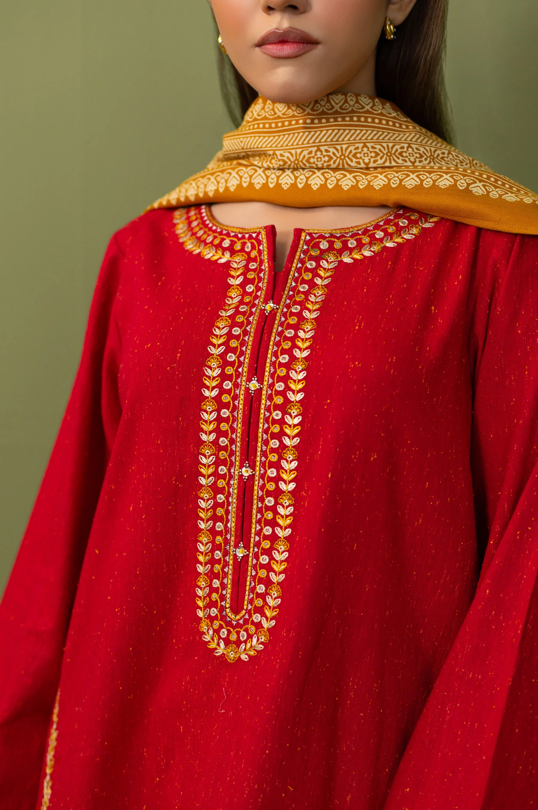 Stitched 3 Piece Embroidered Multi Neps Suit - Image 6
