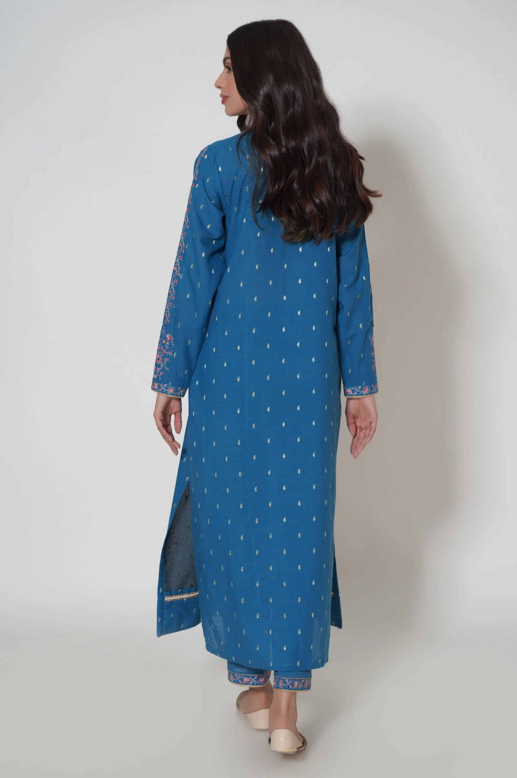 Stitched 3 Piece Embroidered Mysuri Suit - Image 3