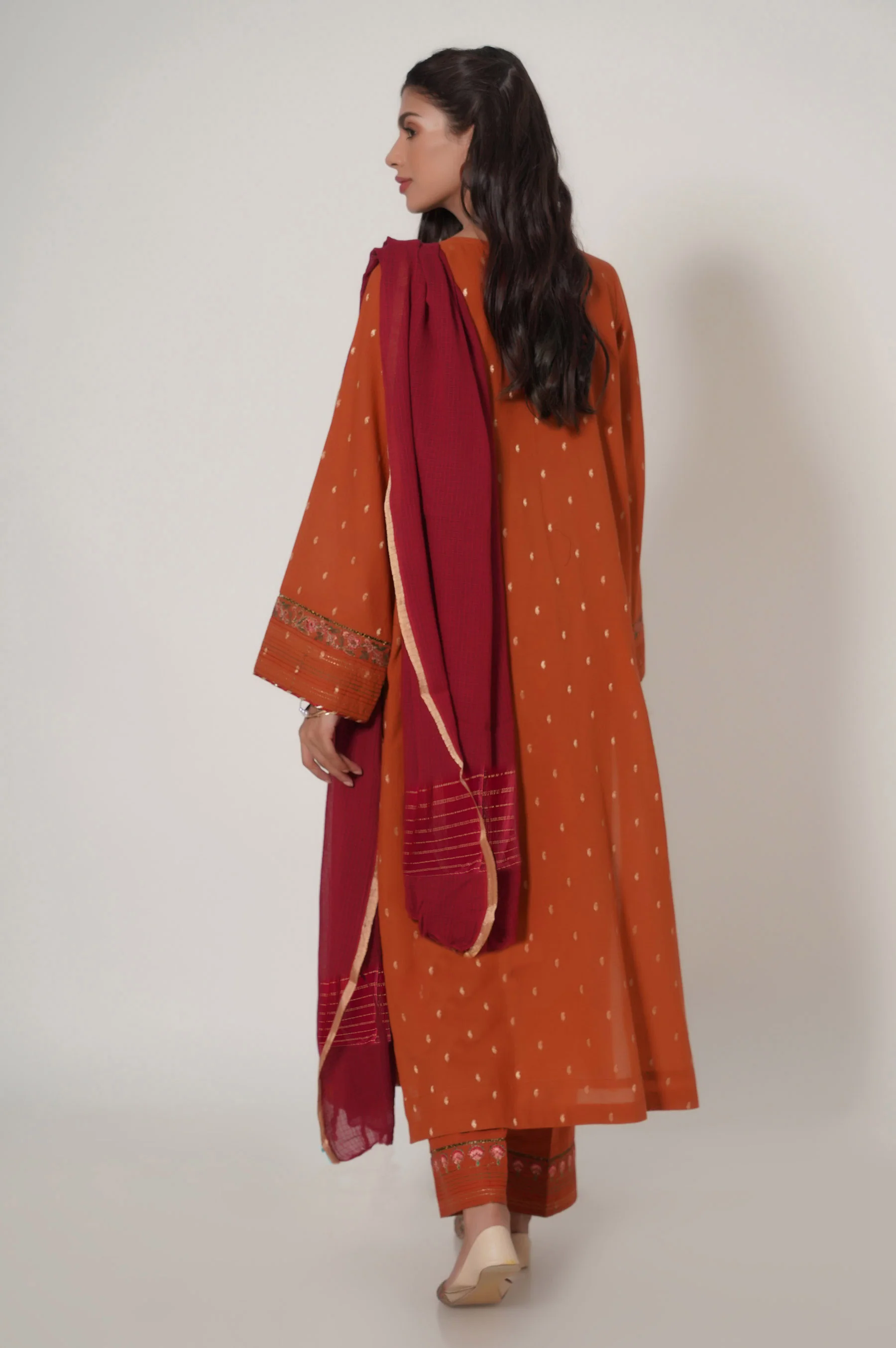Stitched 3 Piece Embroidered Mysuri Suit - Image 2