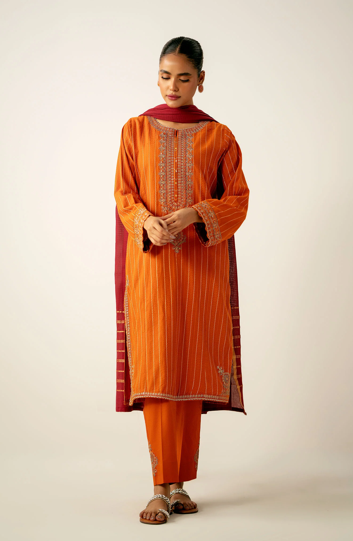 Stitched 3 Piece Embroidered Mysuri Suit
