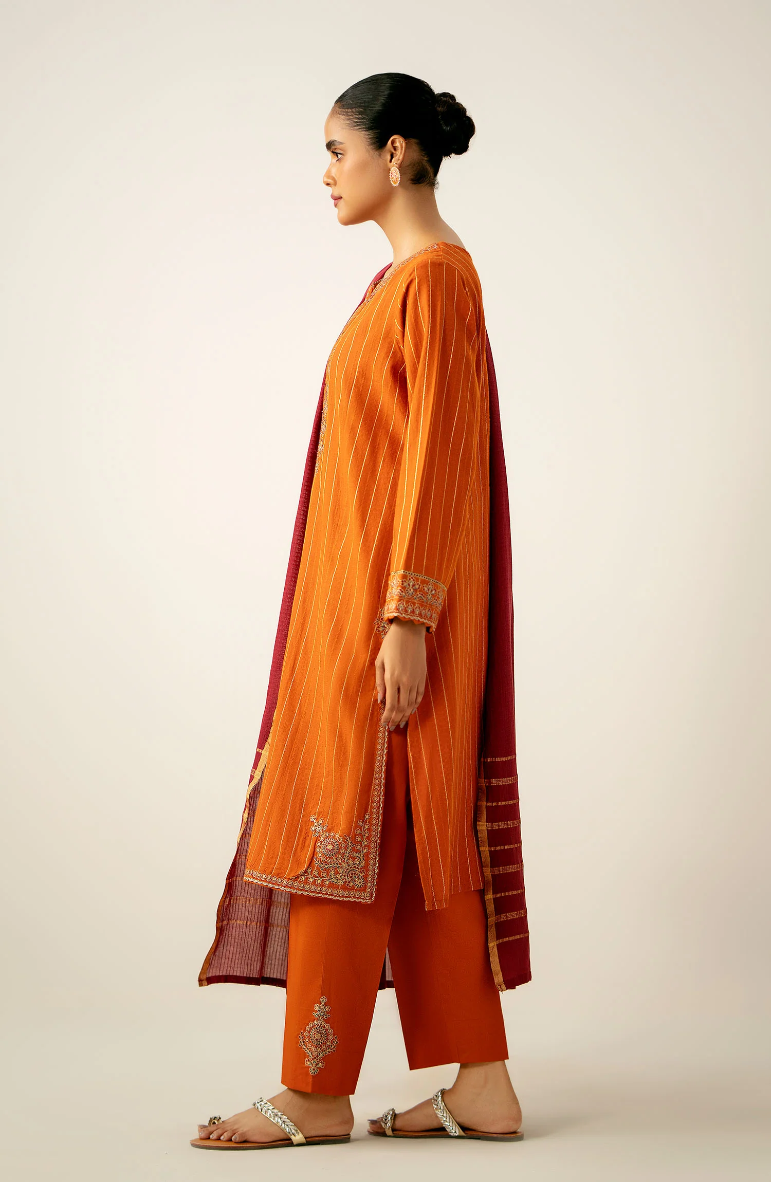 Stitched 3 Piece Embroidered Mysuri Suit - Image 4