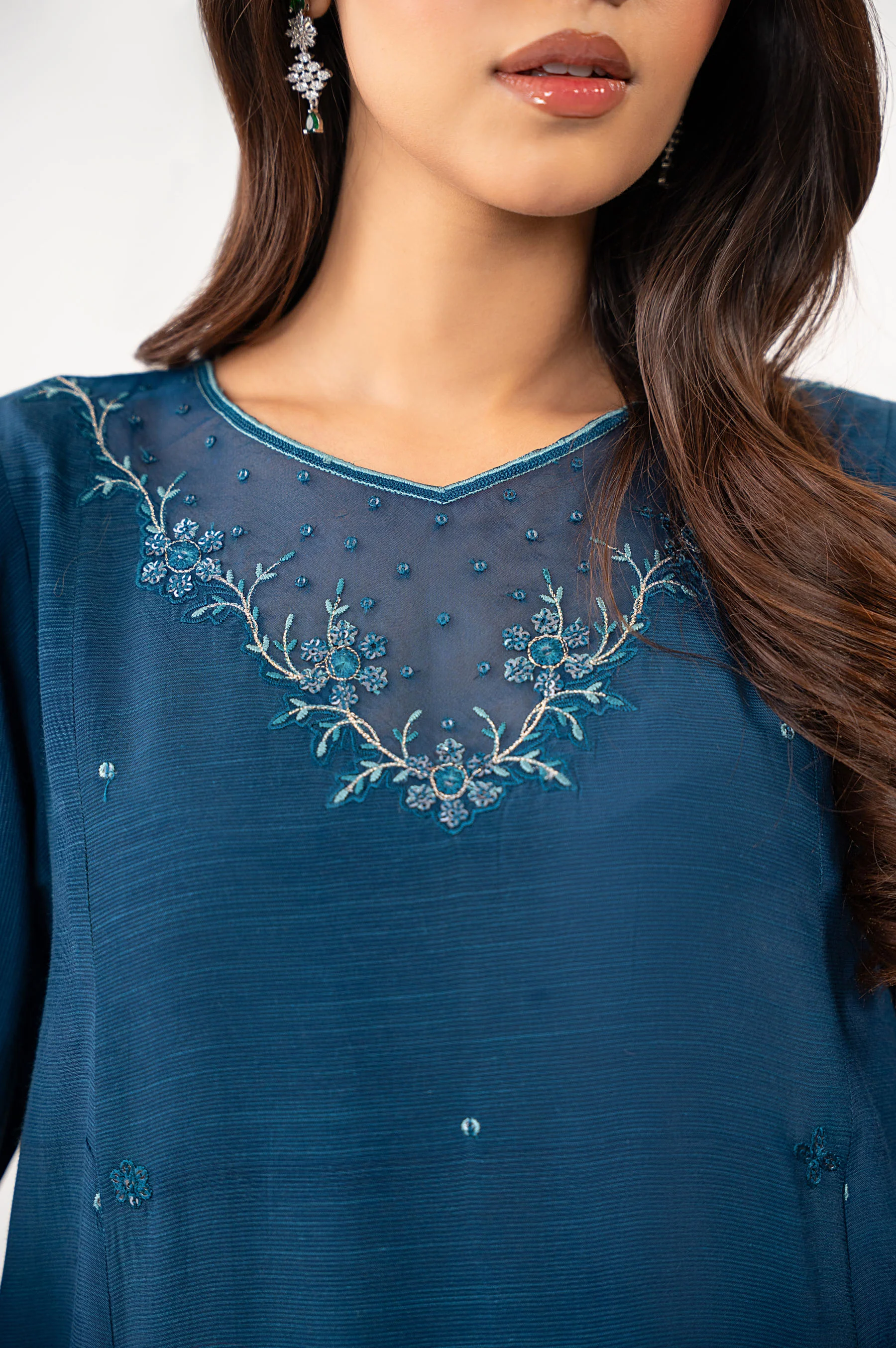 STITCHED EMBROIDERED RAW SILK SUIT - Image 6