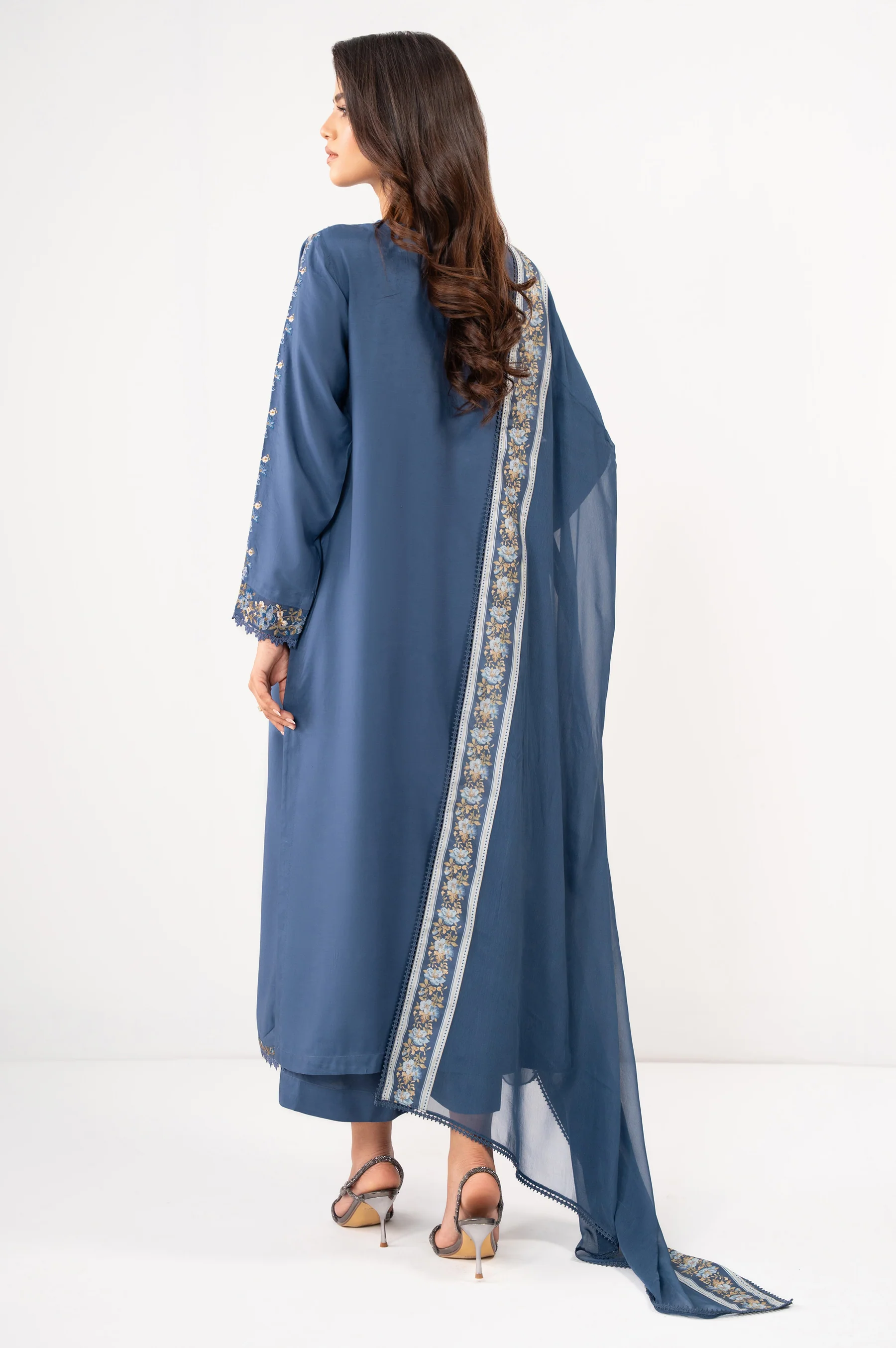 STITCHED EMBROIDERED RAW SILK SUIT - Image 4