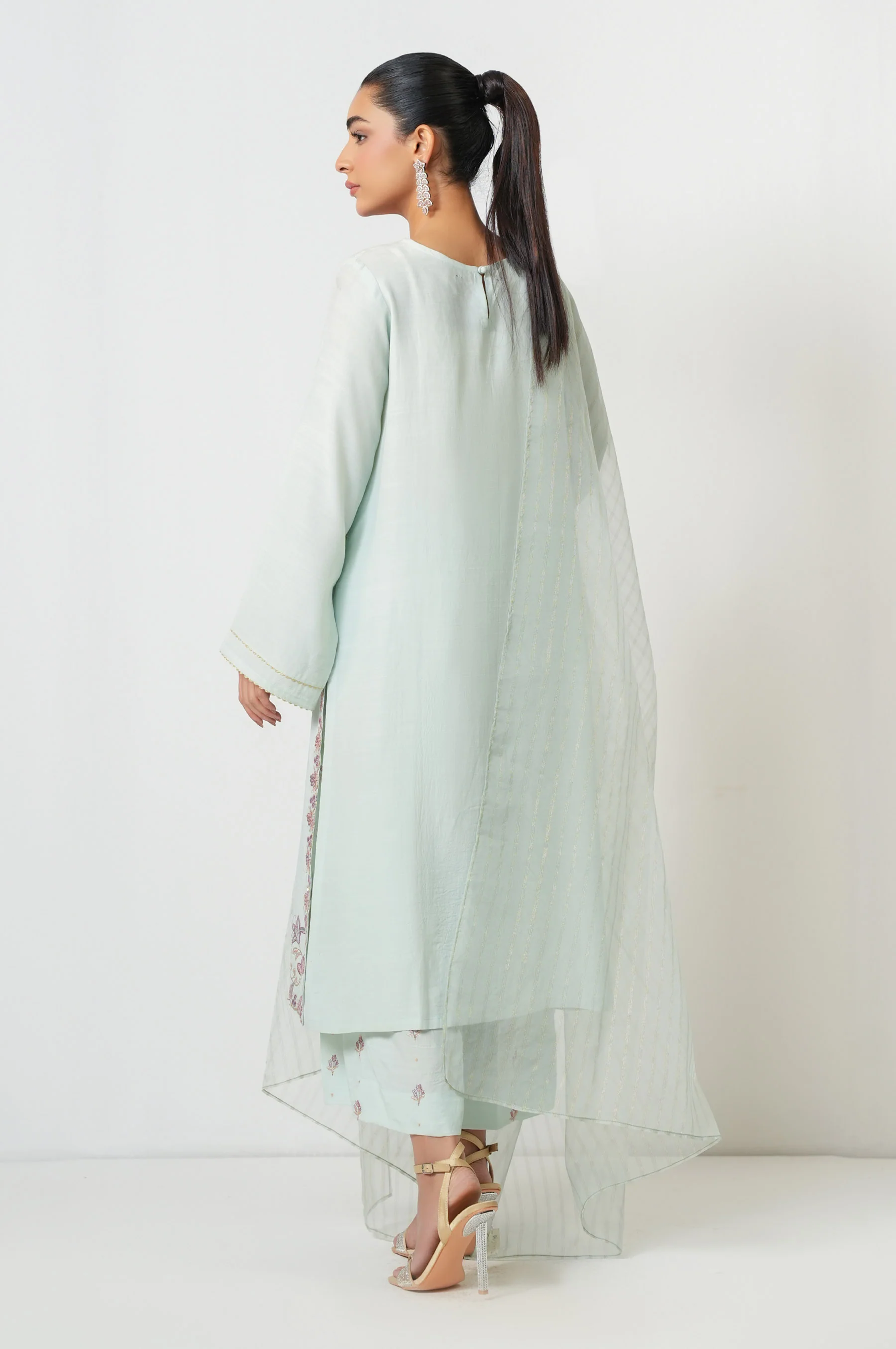 STITCHED EMBROIDERED RAW SILK SUIT - Image 5