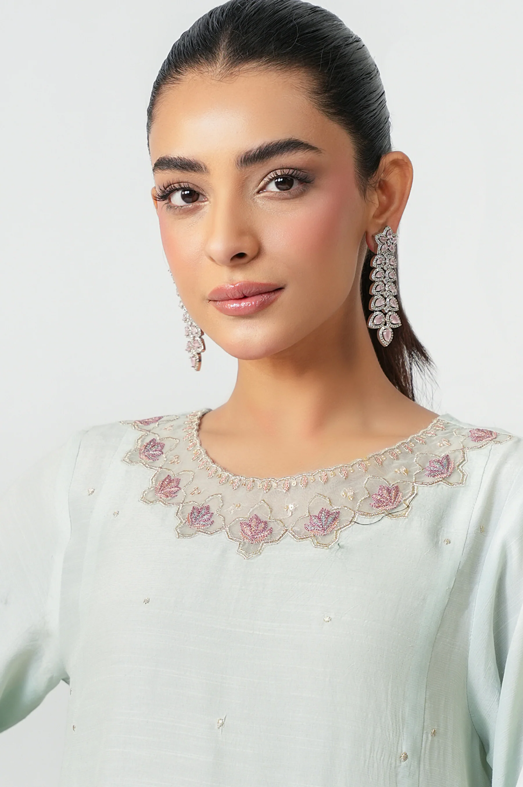 STITCHED EMBROIDERED RAW SILK SUIT - Image 6