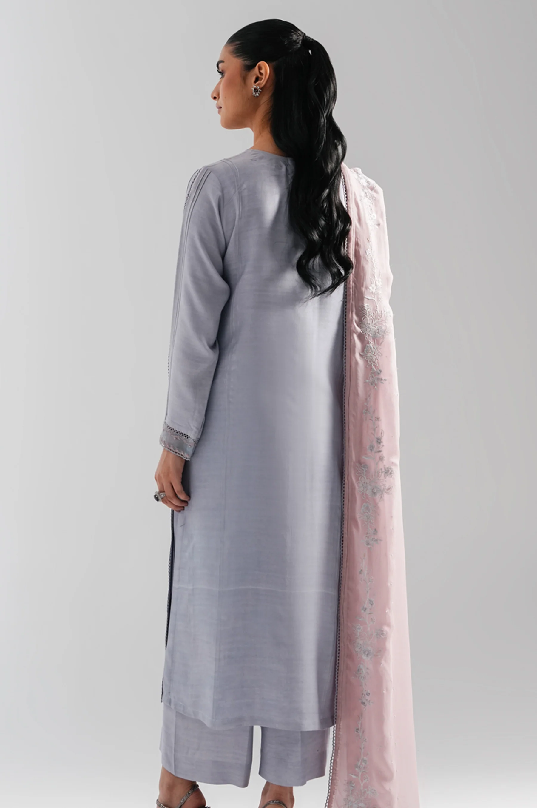 STITCHED EMBROIDERED RAW SILK SUIT - Image 5