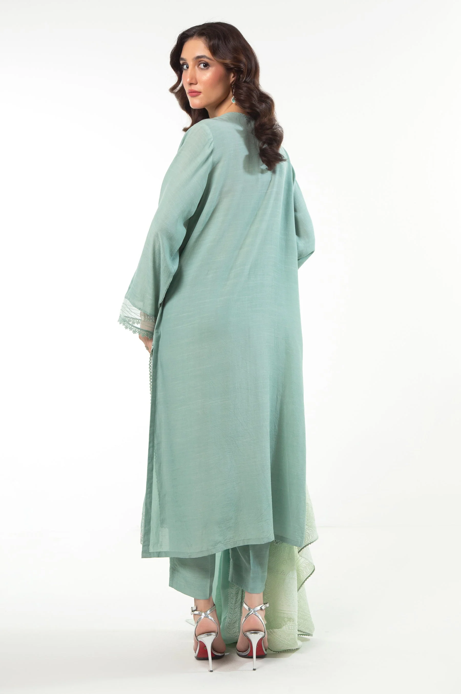 STITCHED RAW SILK EMBROIDERED SUIT (FACTORY E-OUTLET) - Image 4