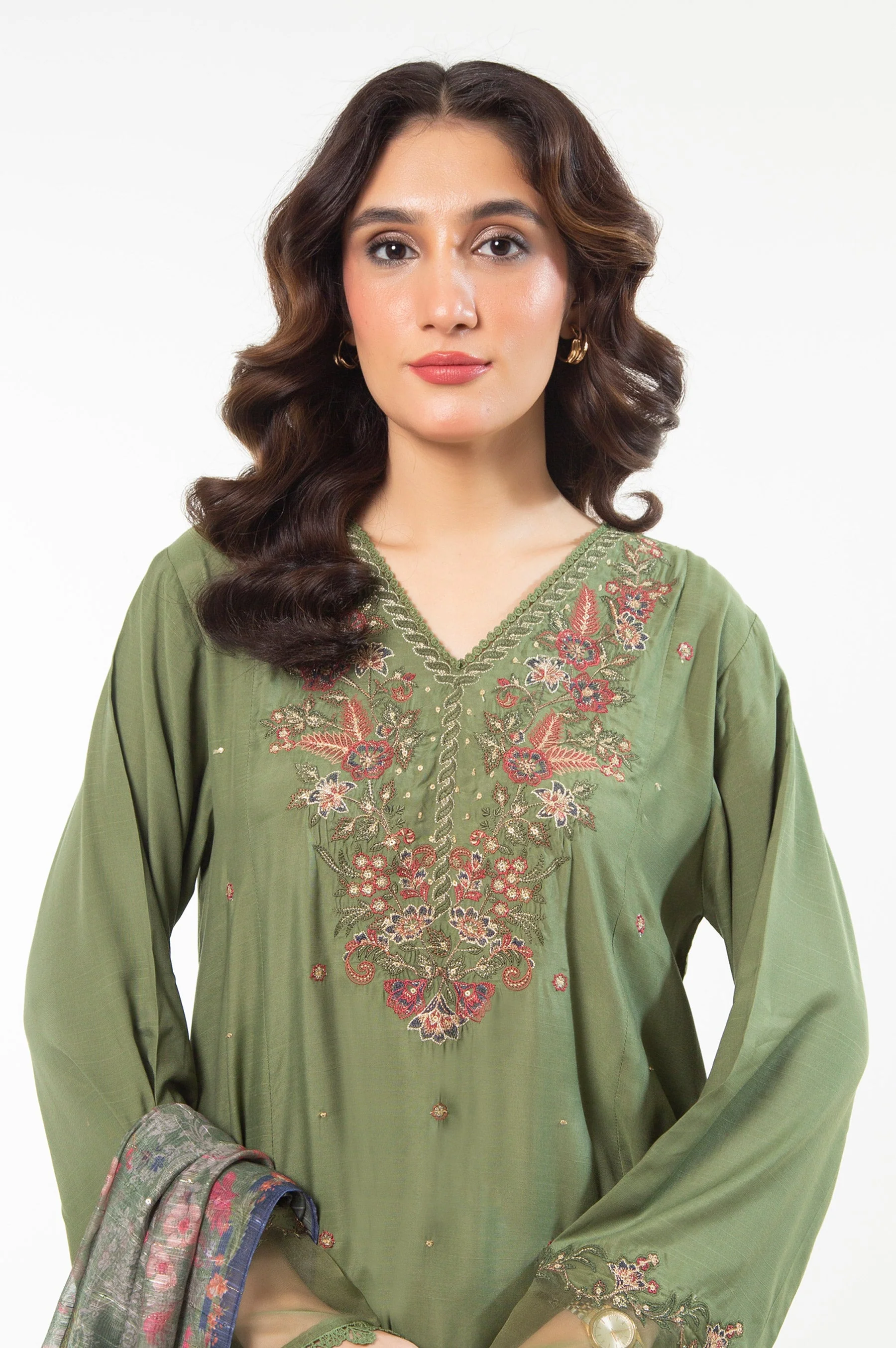 STITCHED EMBROIDERED RAW SILK SUIT - Image 2