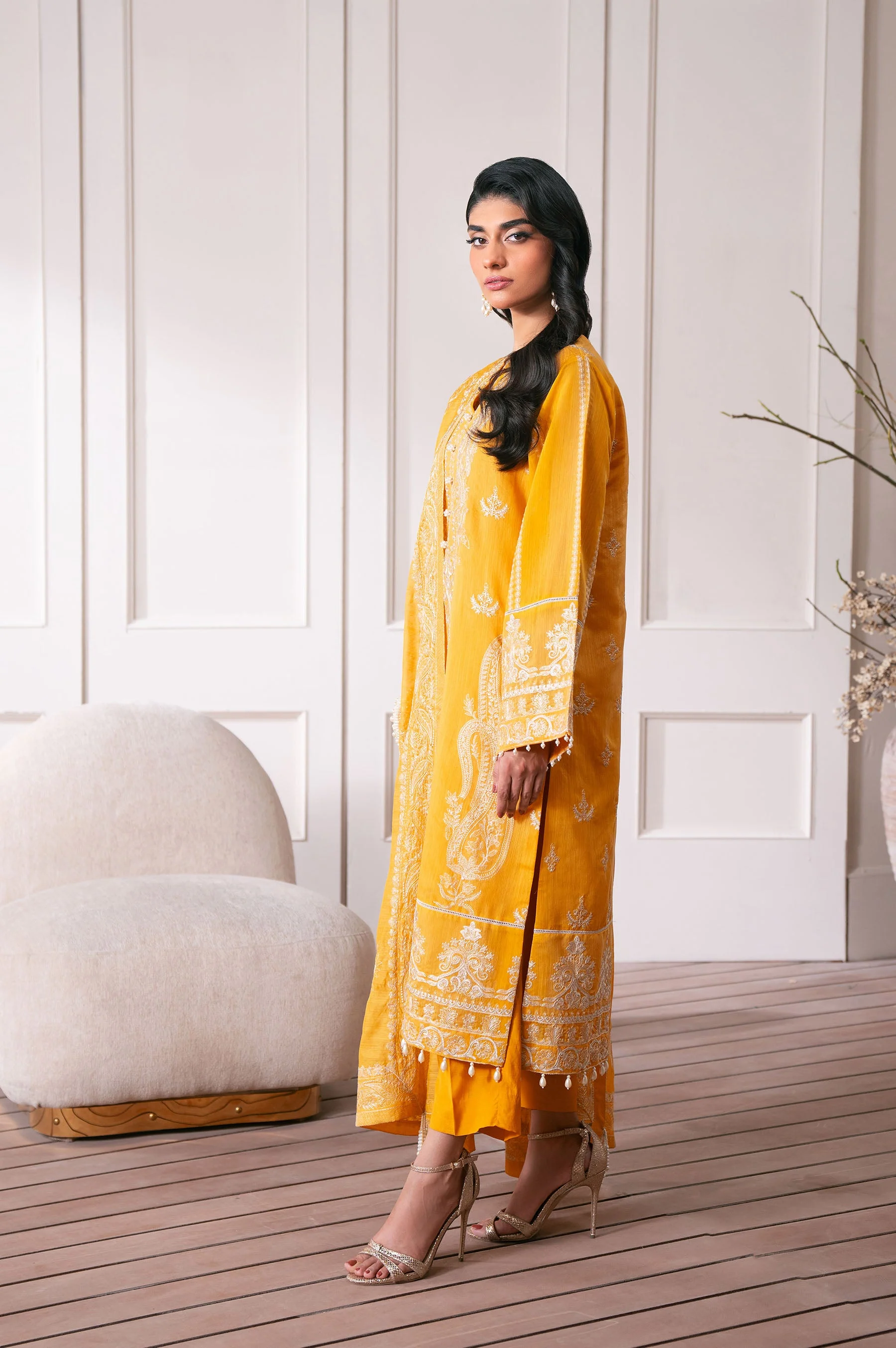 3 Piece Embroidered Manar Semi Formal Suit - Image 10