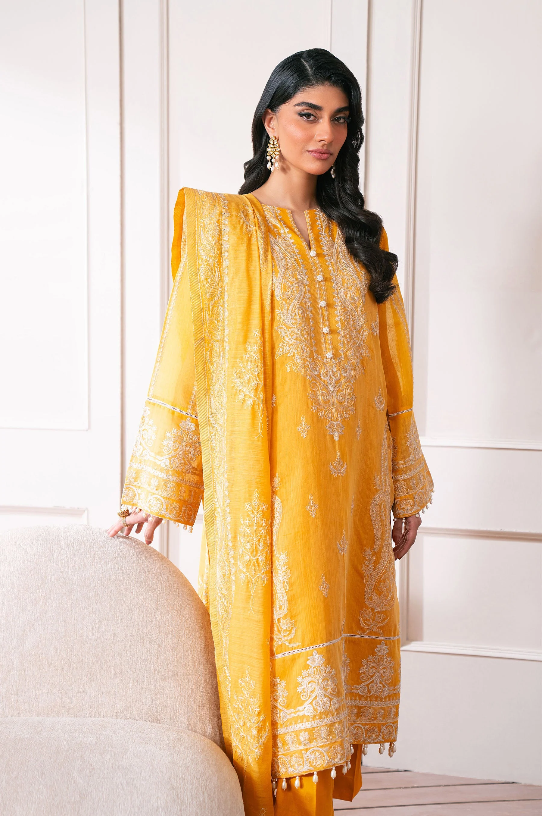 3 Piece Embroidered Manar Semi Formal Suit - Image 5